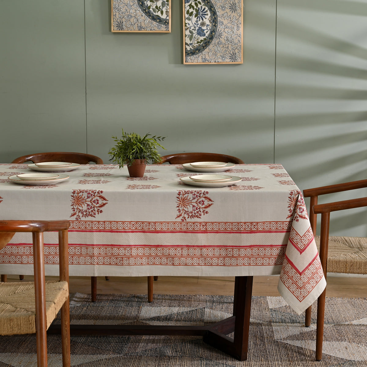 Linen Buta Cotton Table Cloth