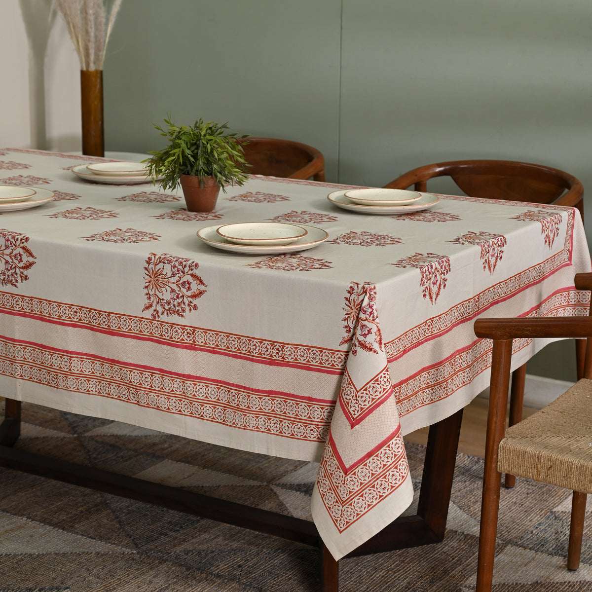 Linen Buta Cotton Table Cloth