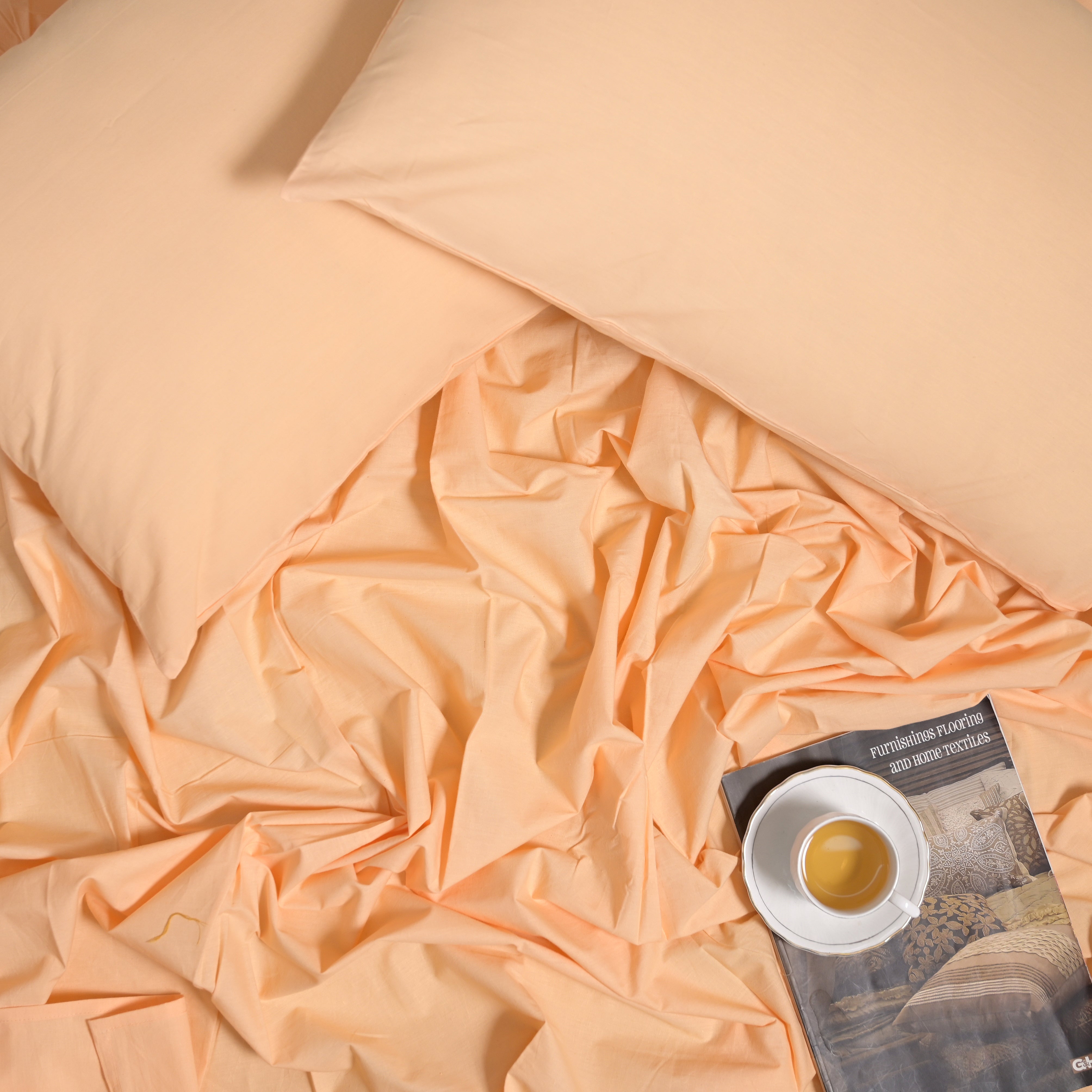 Apricot Solid Bed Sheet