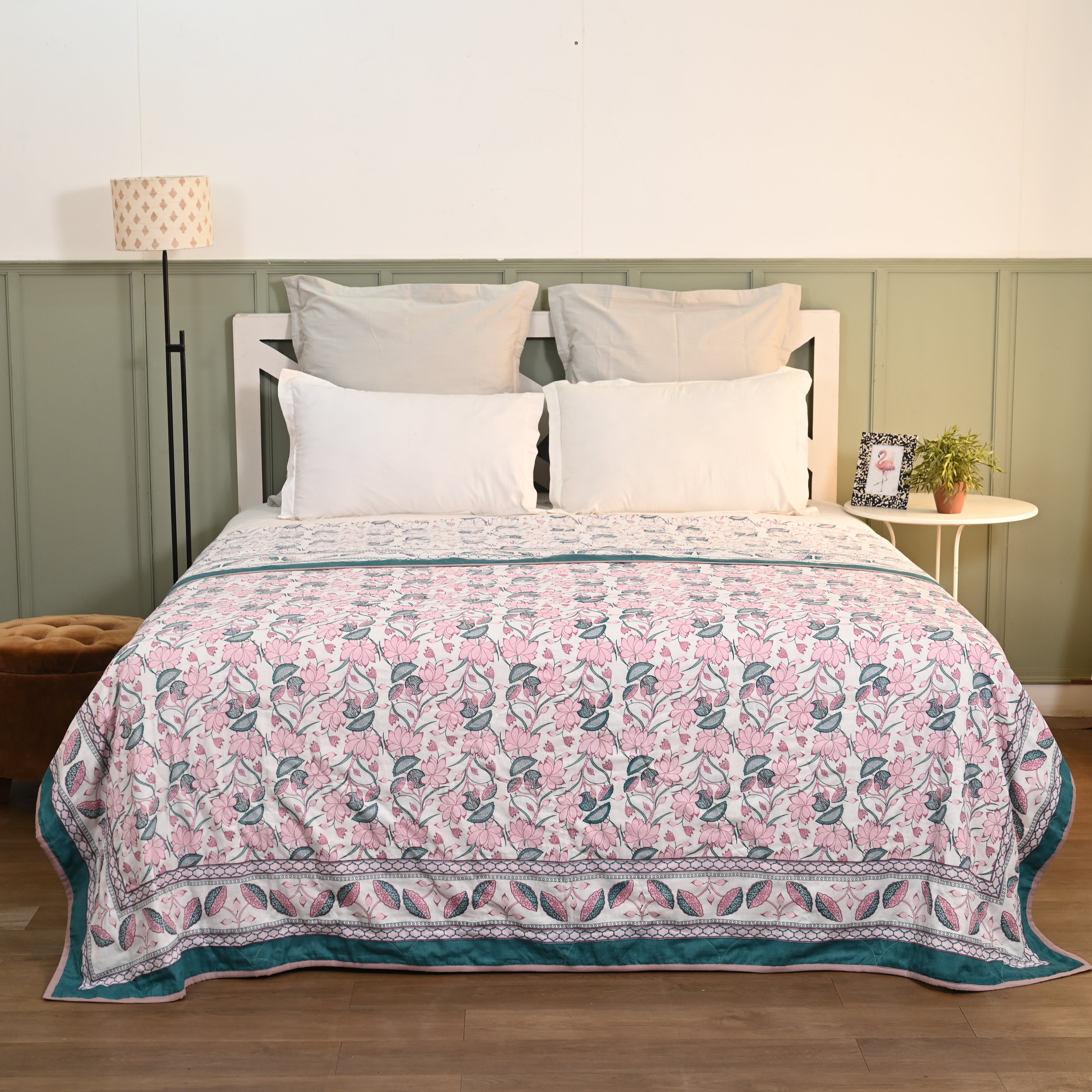 Lotus Garden Printed Lightweight Dohar
