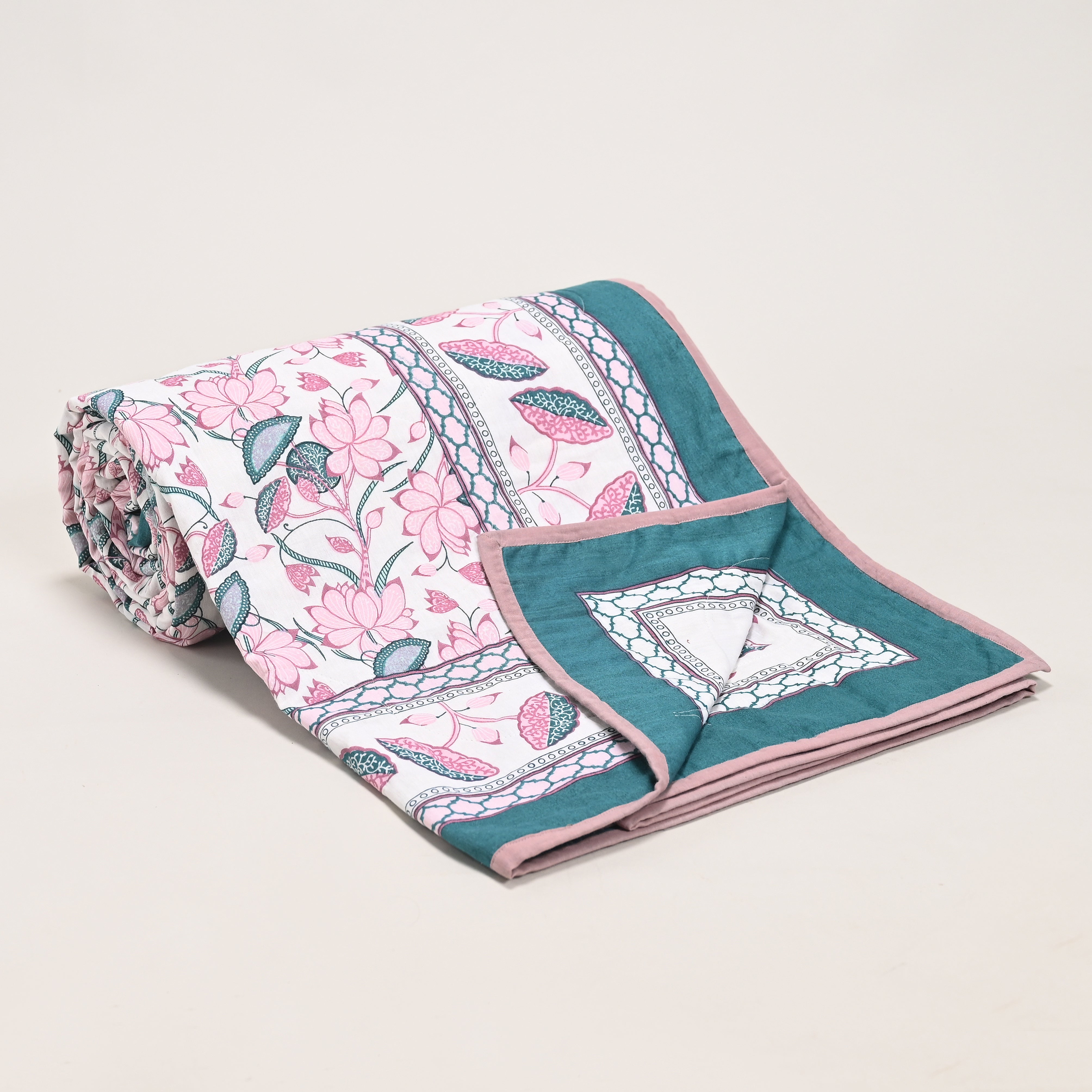Lotus Garden Printed Lightweight Dohar