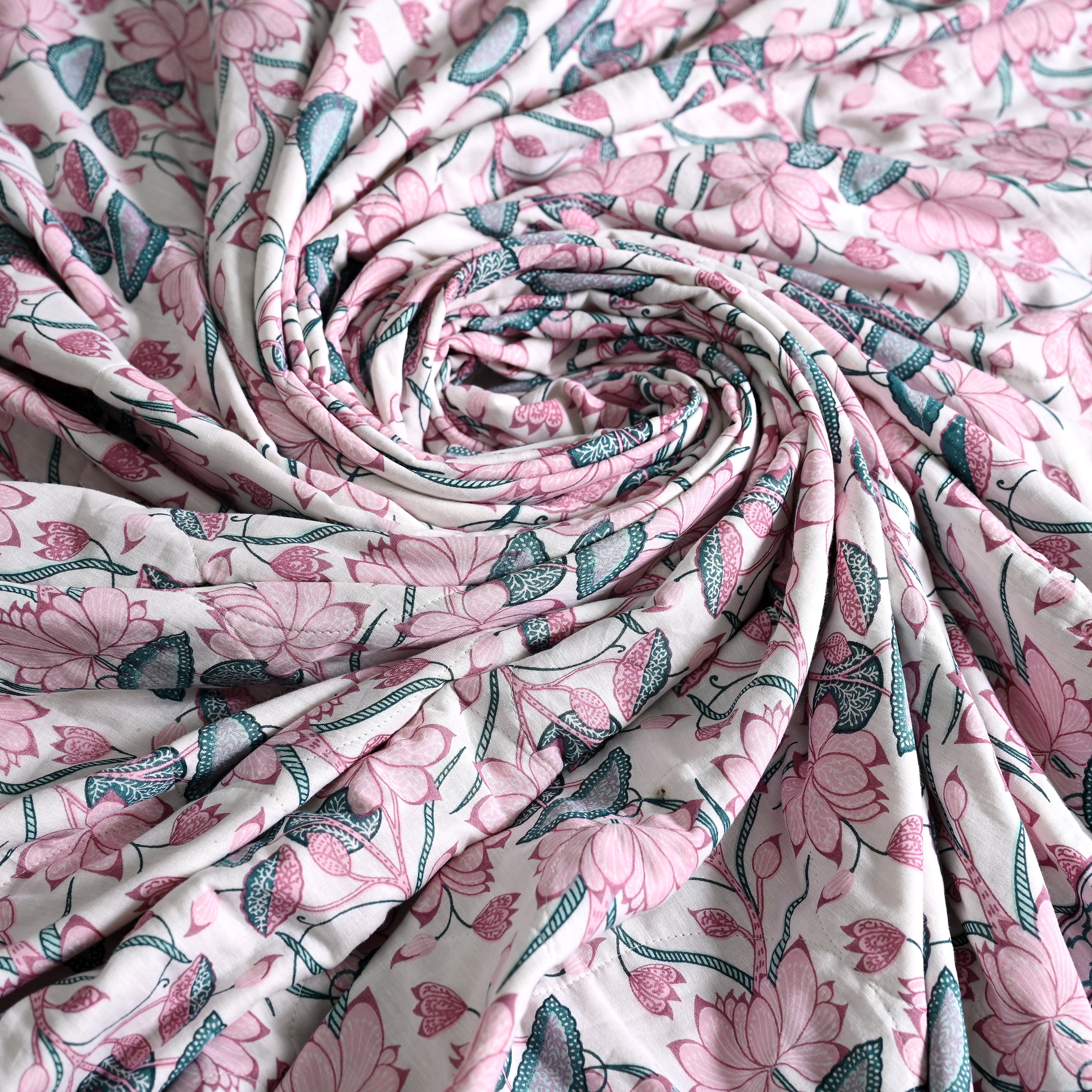 Lotus Garden Printed Lightweight Dohar