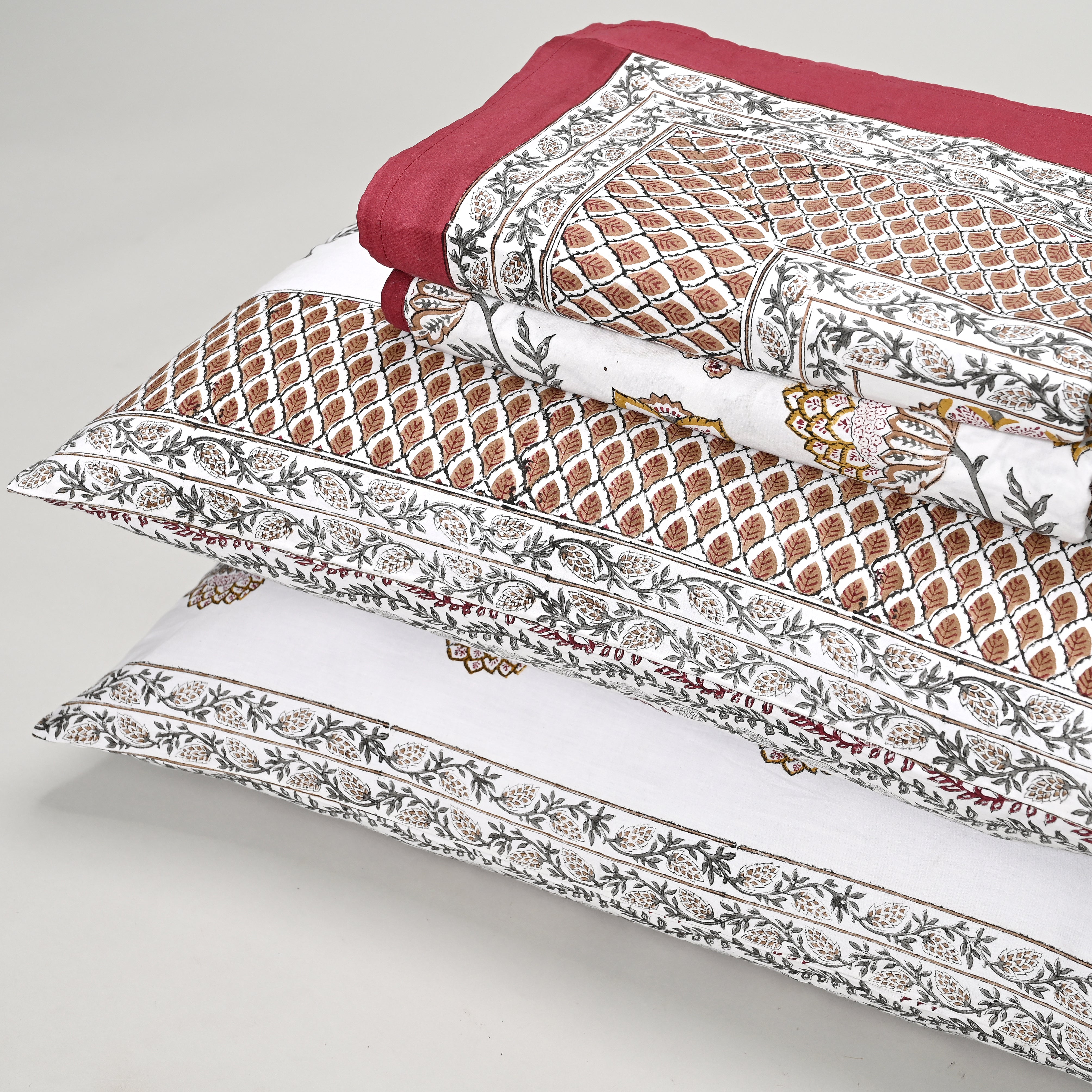 Victoria Jaal Block Printed Bed Sheet