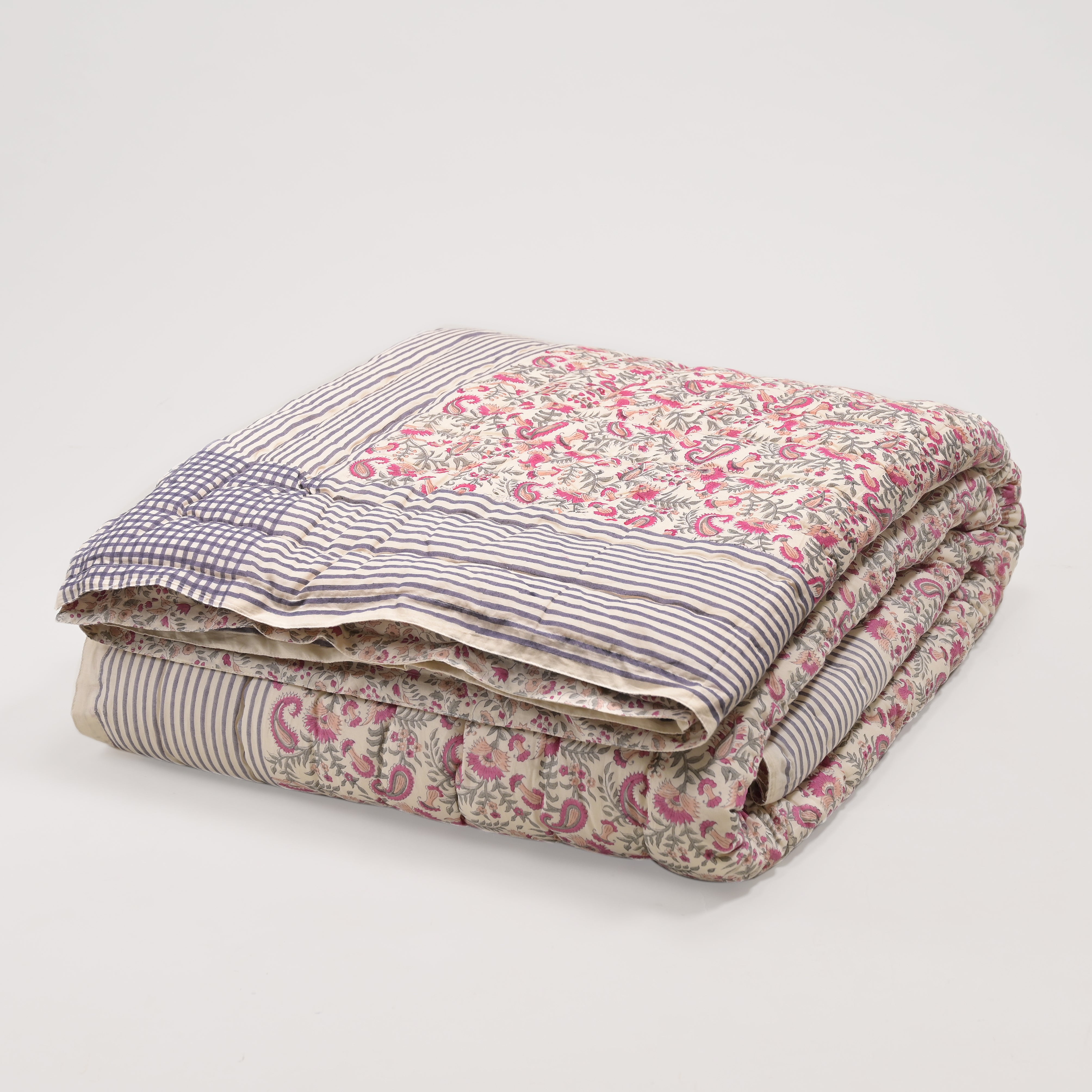 Anjuman Block Printed Reversible Quilt