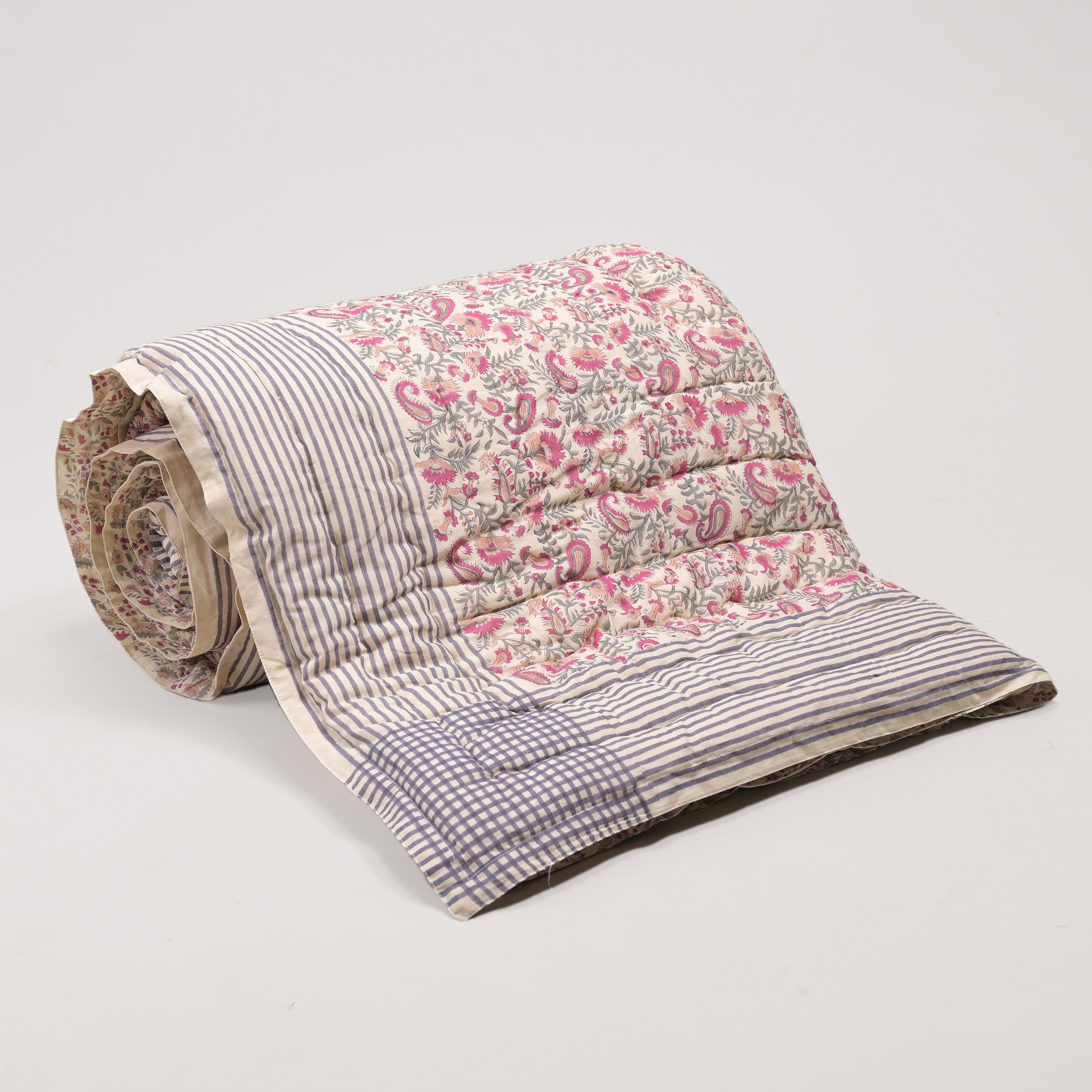 Anjuman Block Printed Reversible Quilt