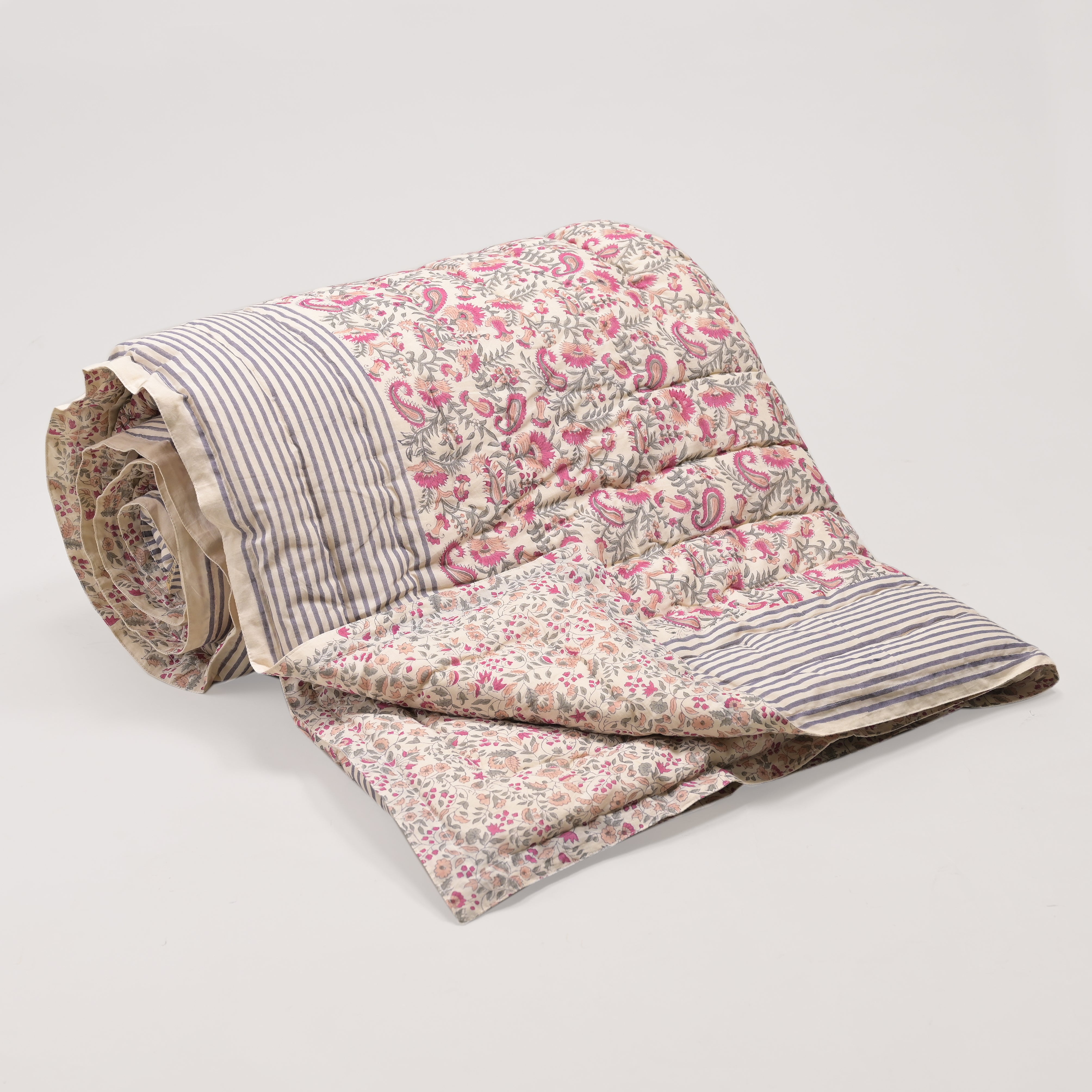 Anjuman Block Printed Reversible Quilt