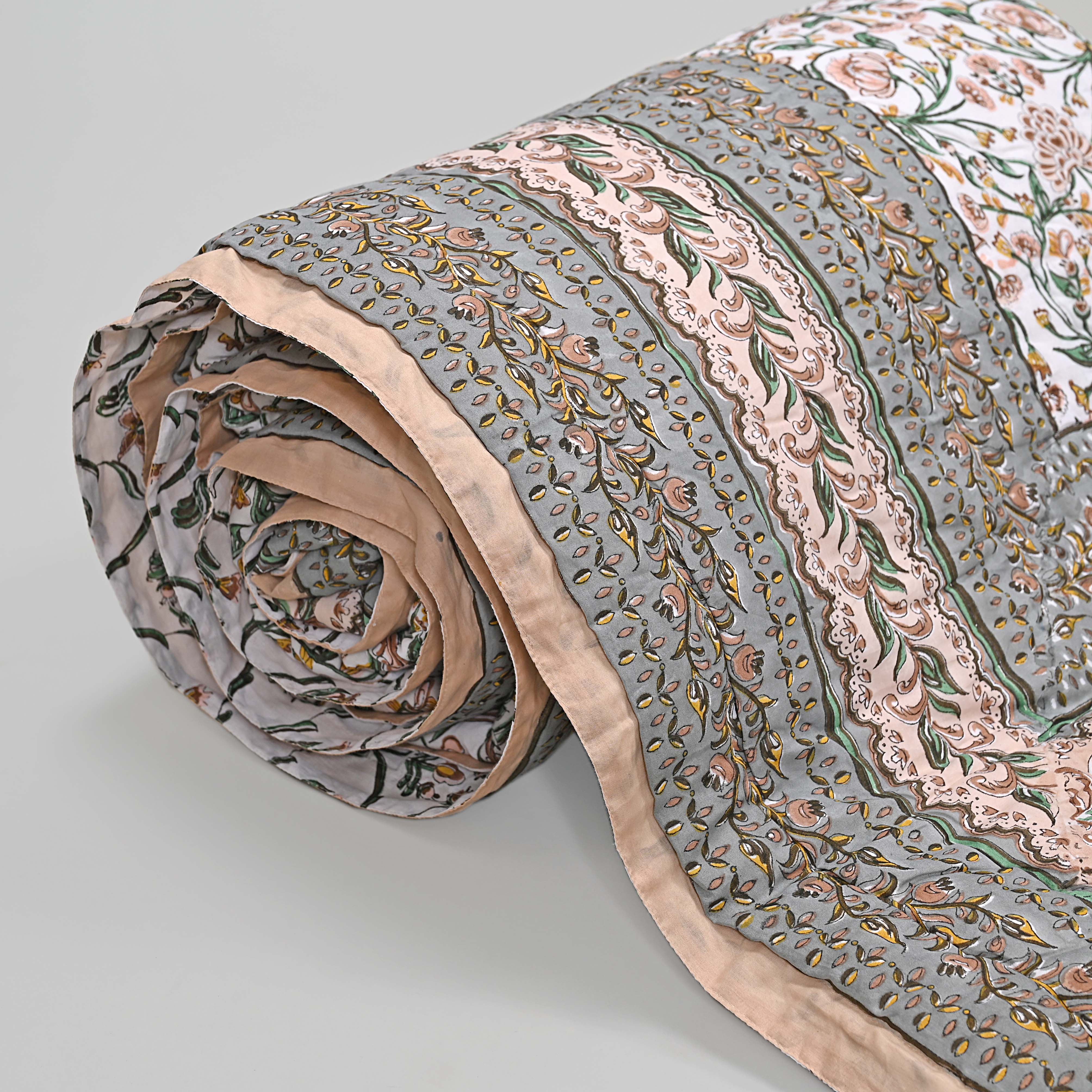 Gulal Block Printed Reversible Quilt