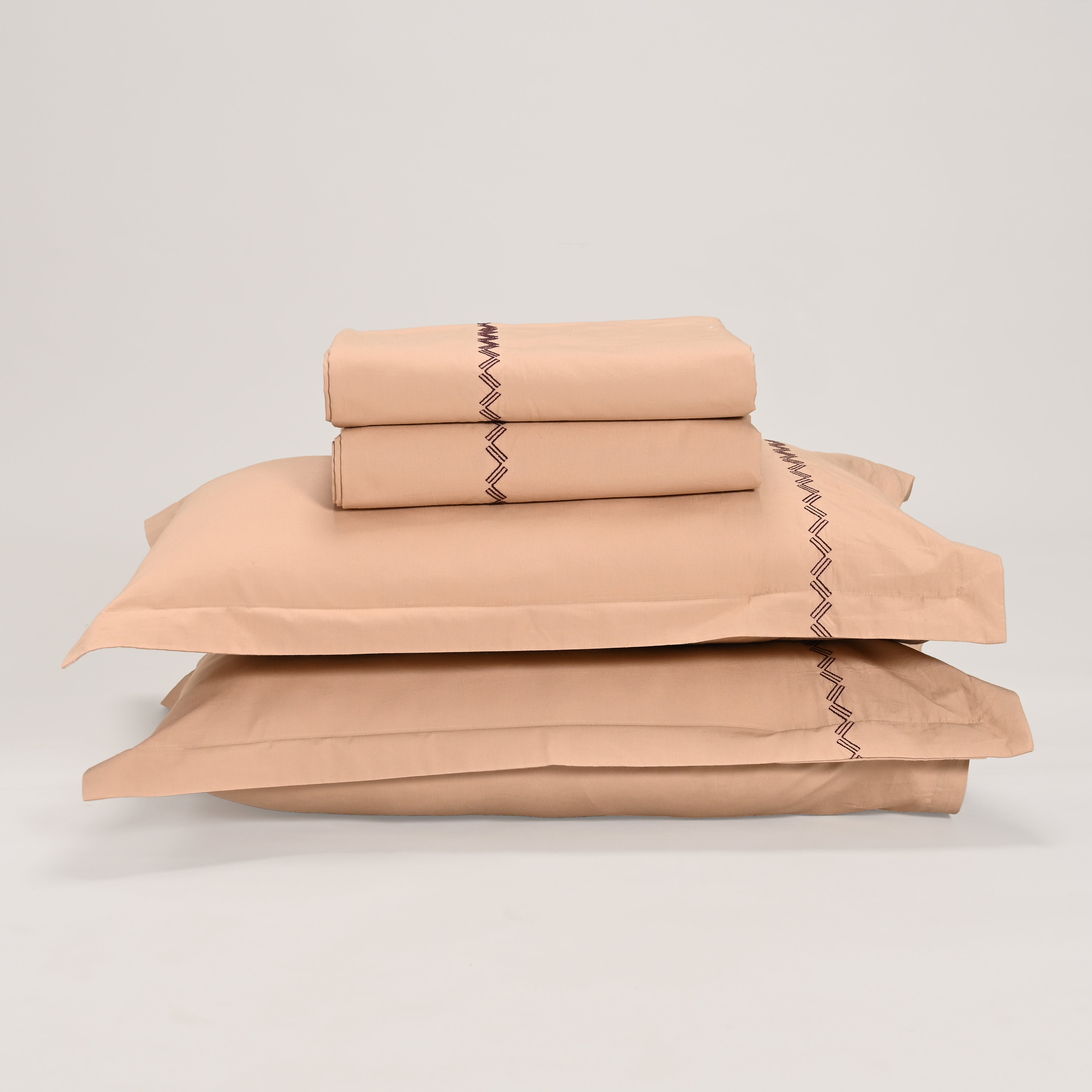 Regal Embroidered 300 TC Luxury Cotton Sheets - Premium Embroidered Bedding Set for Comfort & Style