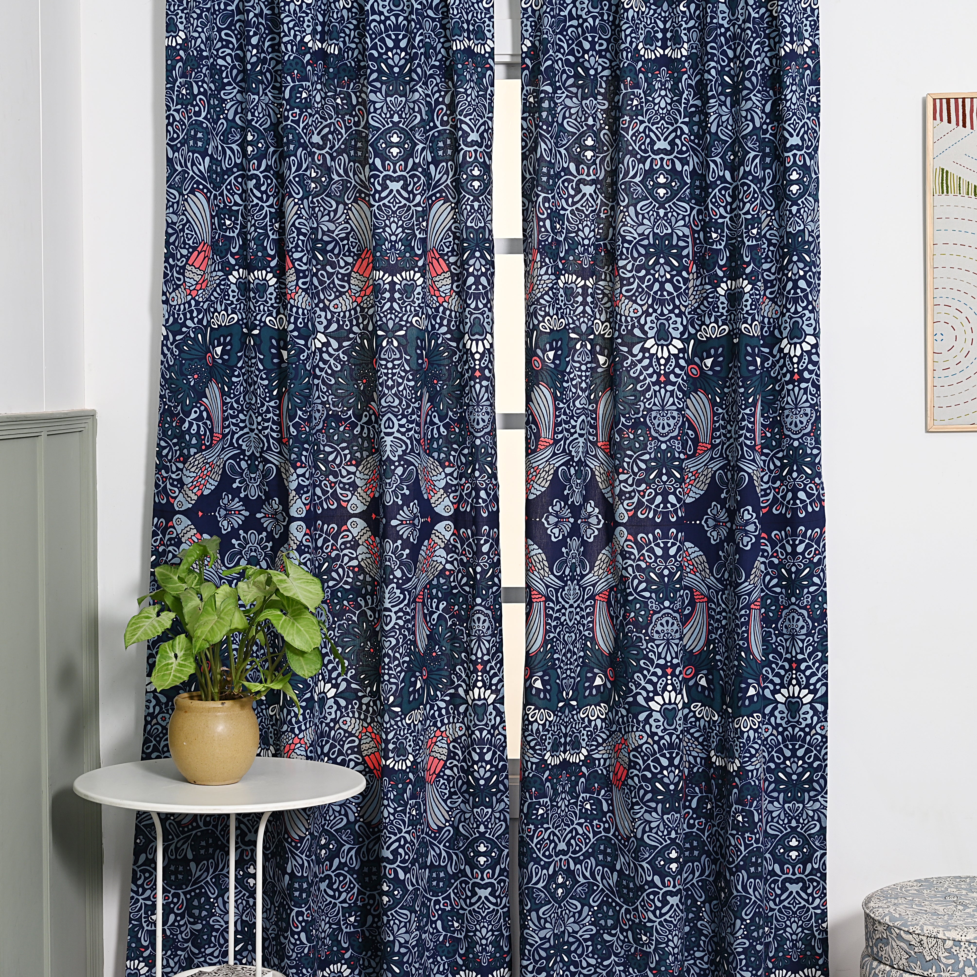 Bombay Blue Curtains 2 Pc Set