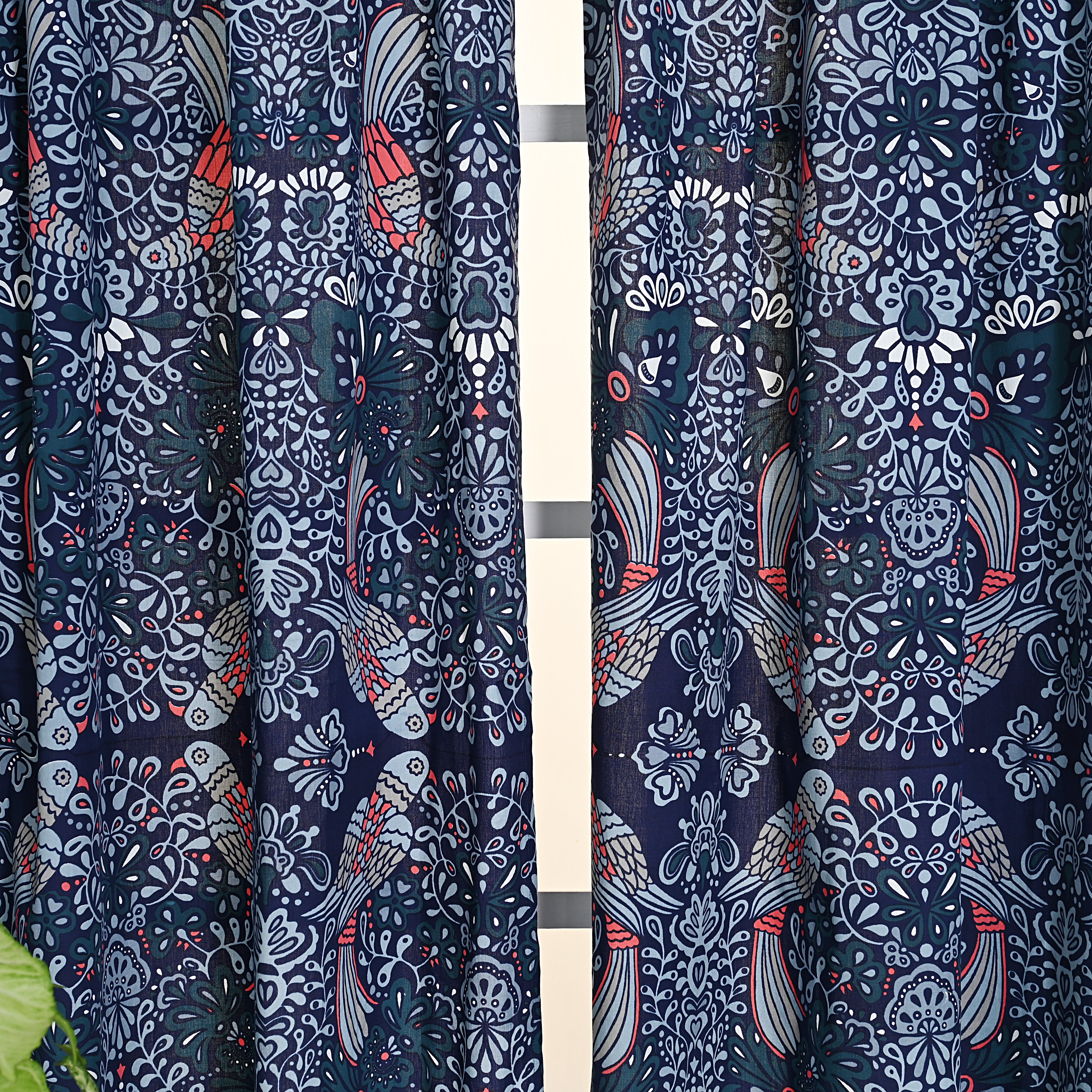 Bombay Blue Curtains 2 Pc Set