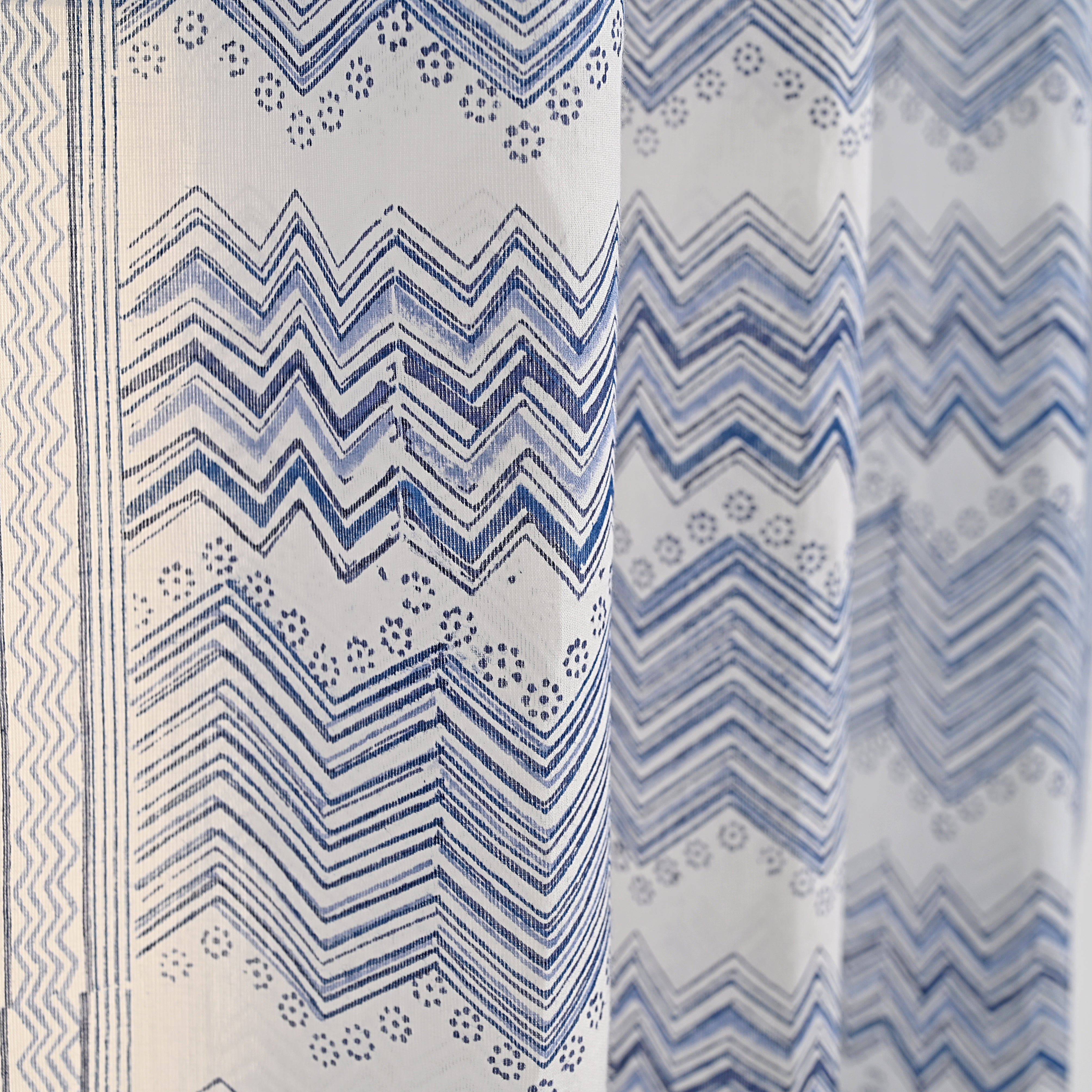 Euphoria Block Printed Curtain 2 Pc Set