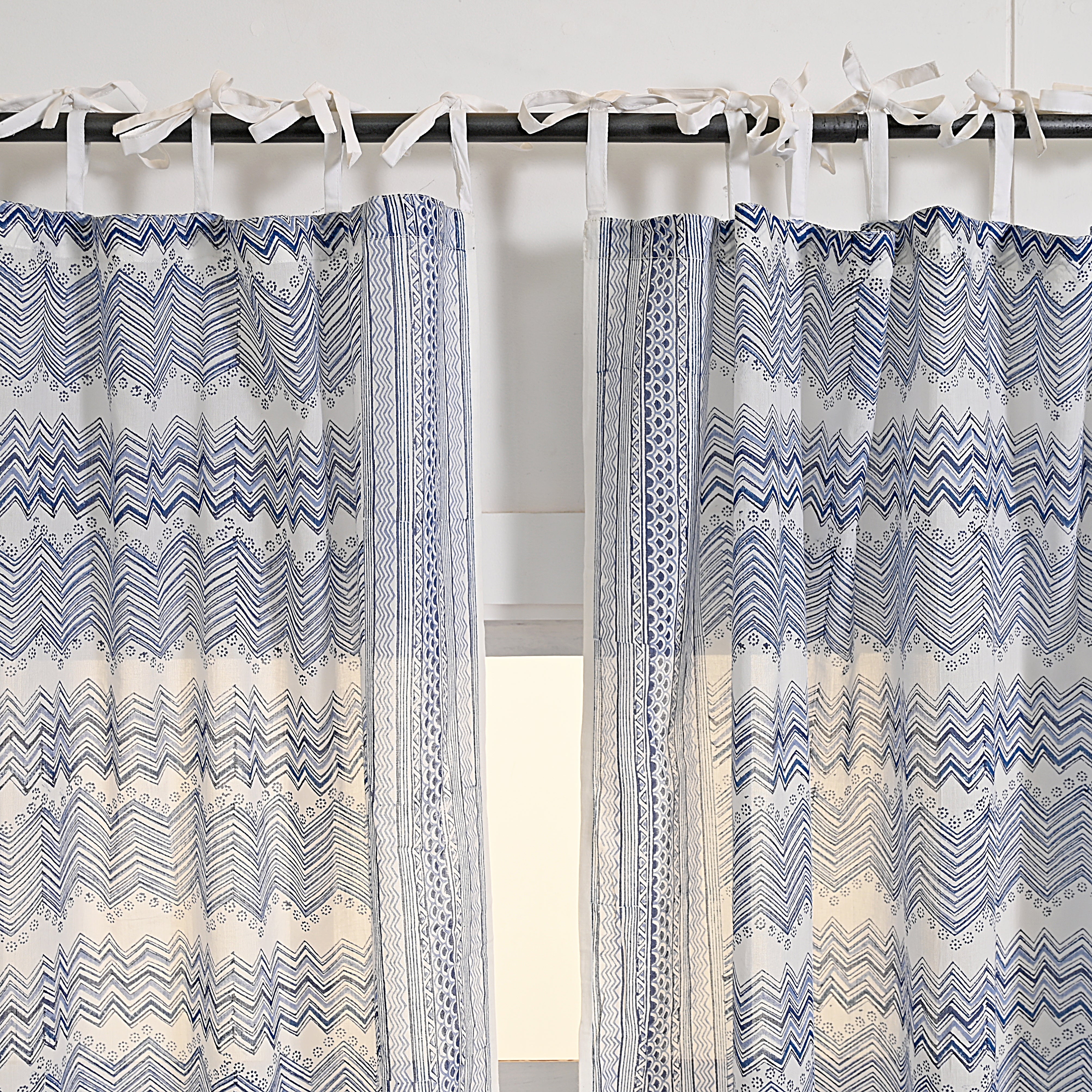 Euphoria Block Printed Curtain 2 Pc Set