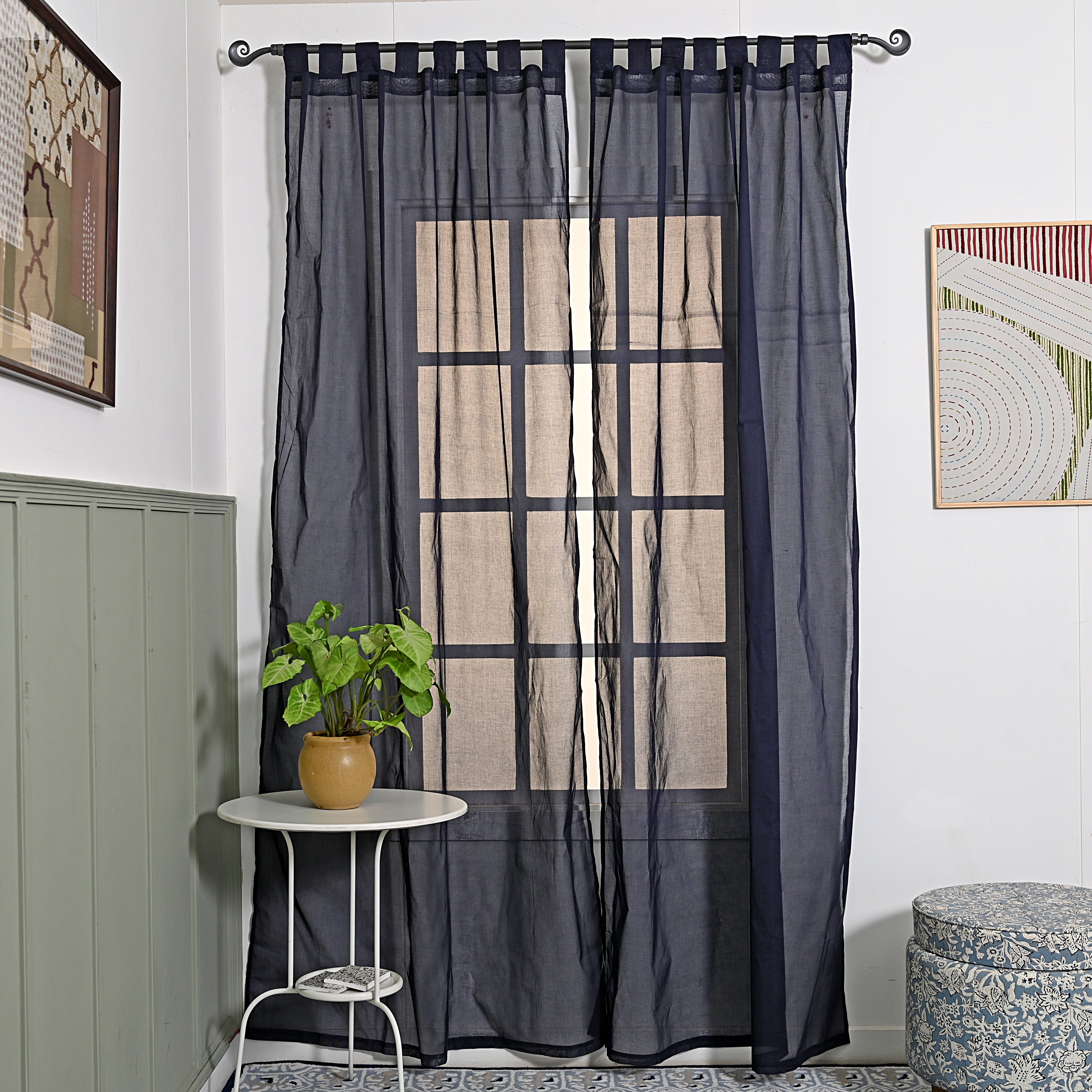 Oragana Charcoal Curtain 2 Pc Set