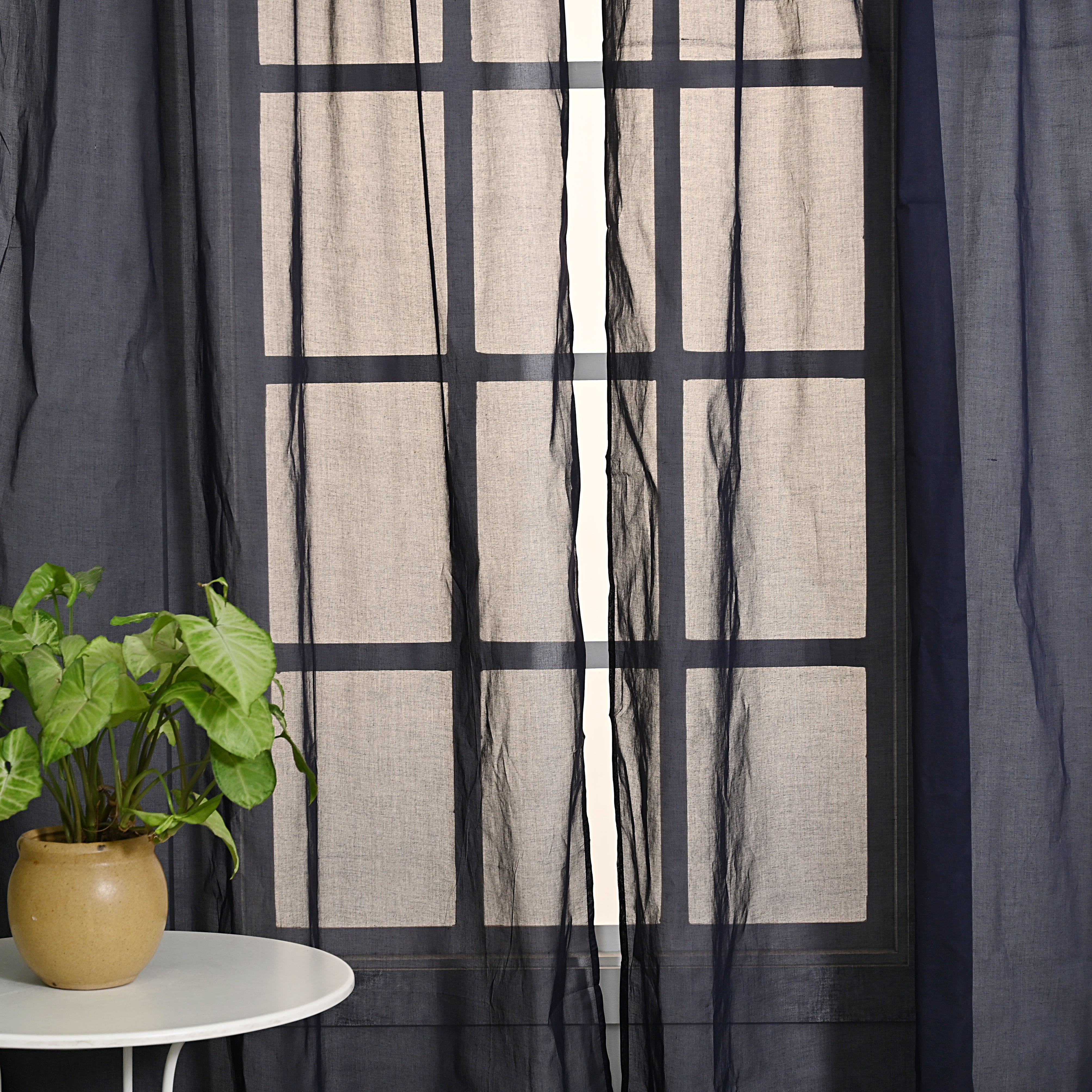 Oragana Charcoal Curtain 2 Pc Set