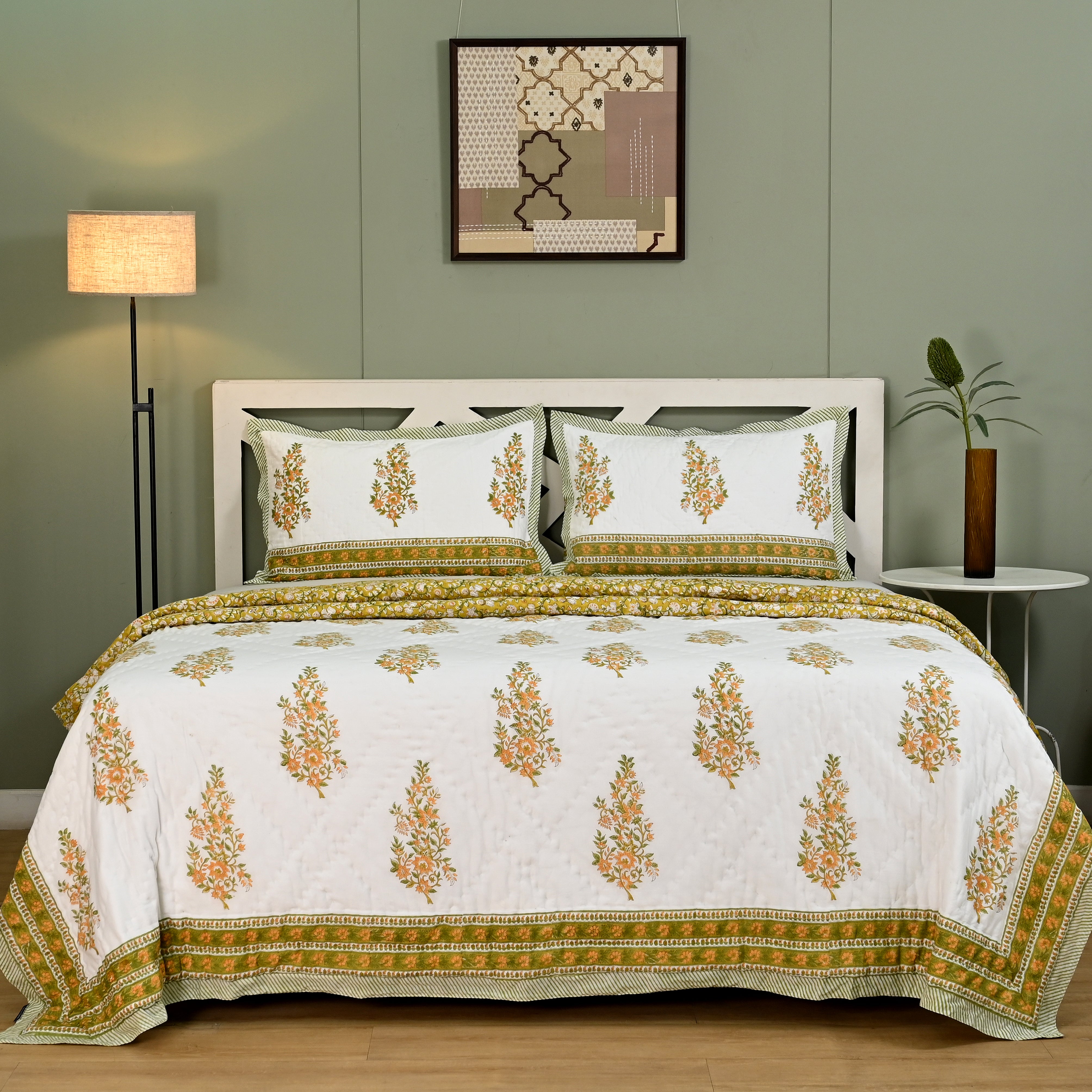Kamla Premium Hand Made Jaipur Reversible Quilt (2 & 3 Pc set)