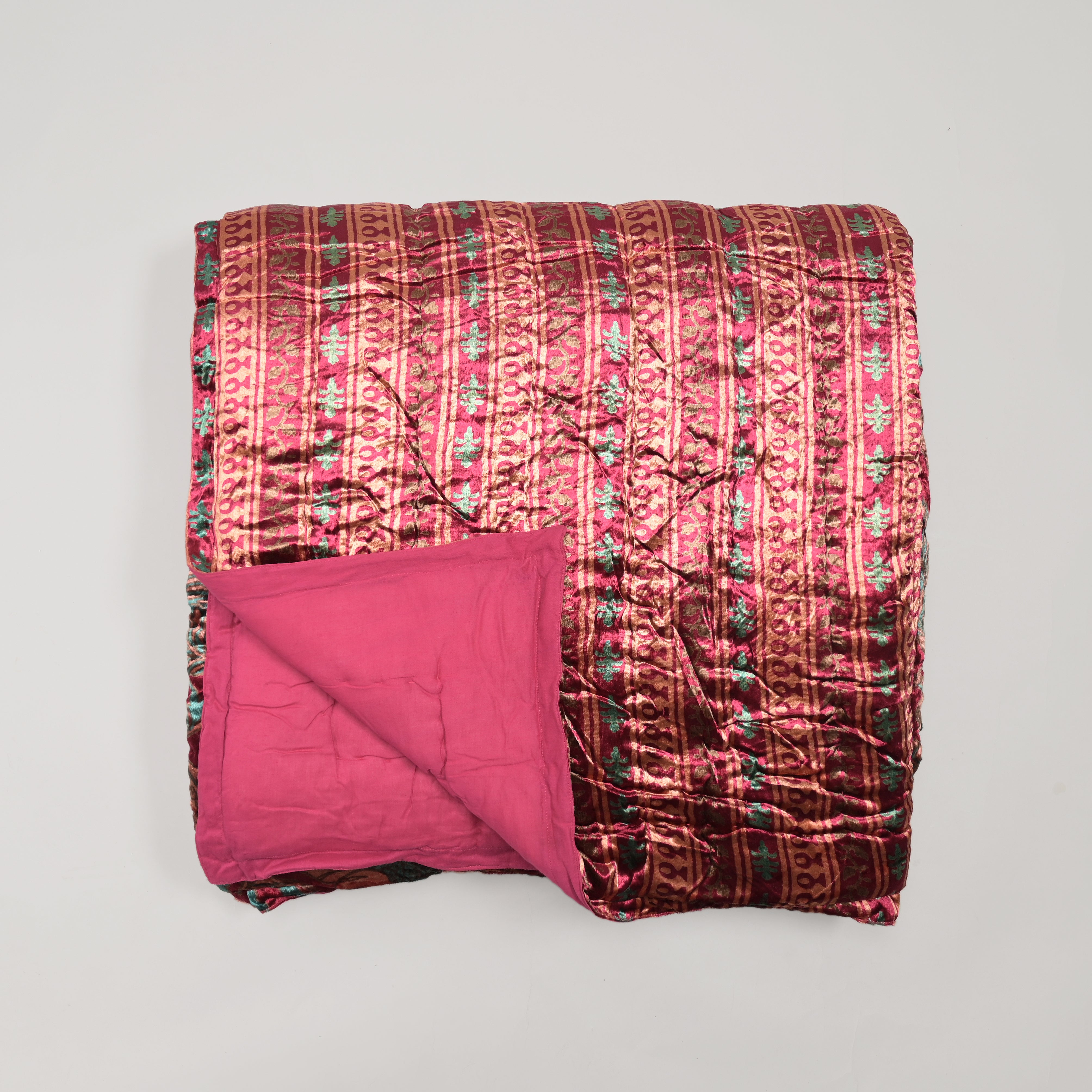 Winter Floral Velvet Blush Quilt