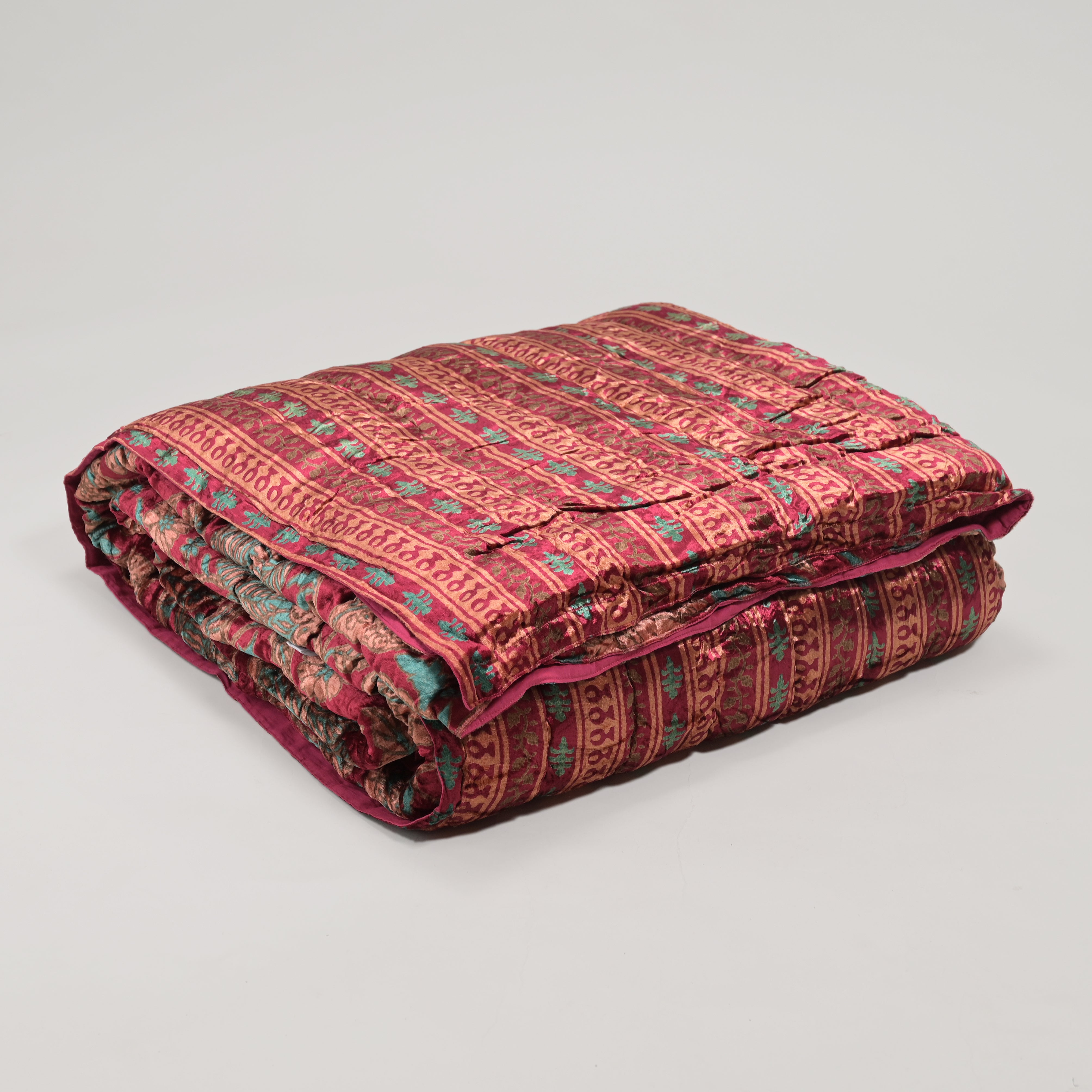 Winter Floral Velvet Blush Quilt
