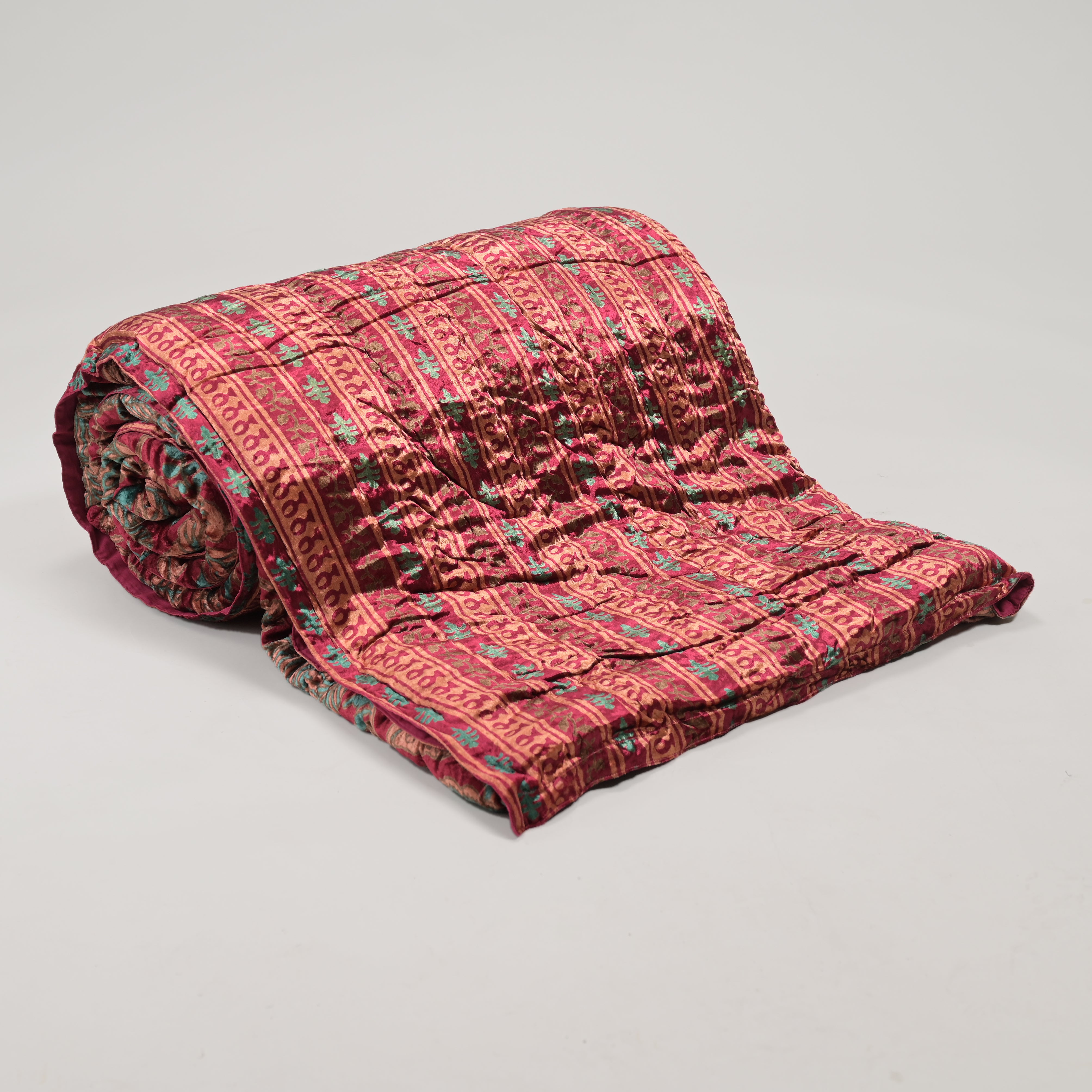 Winter Floral Velvet Blush Quilt