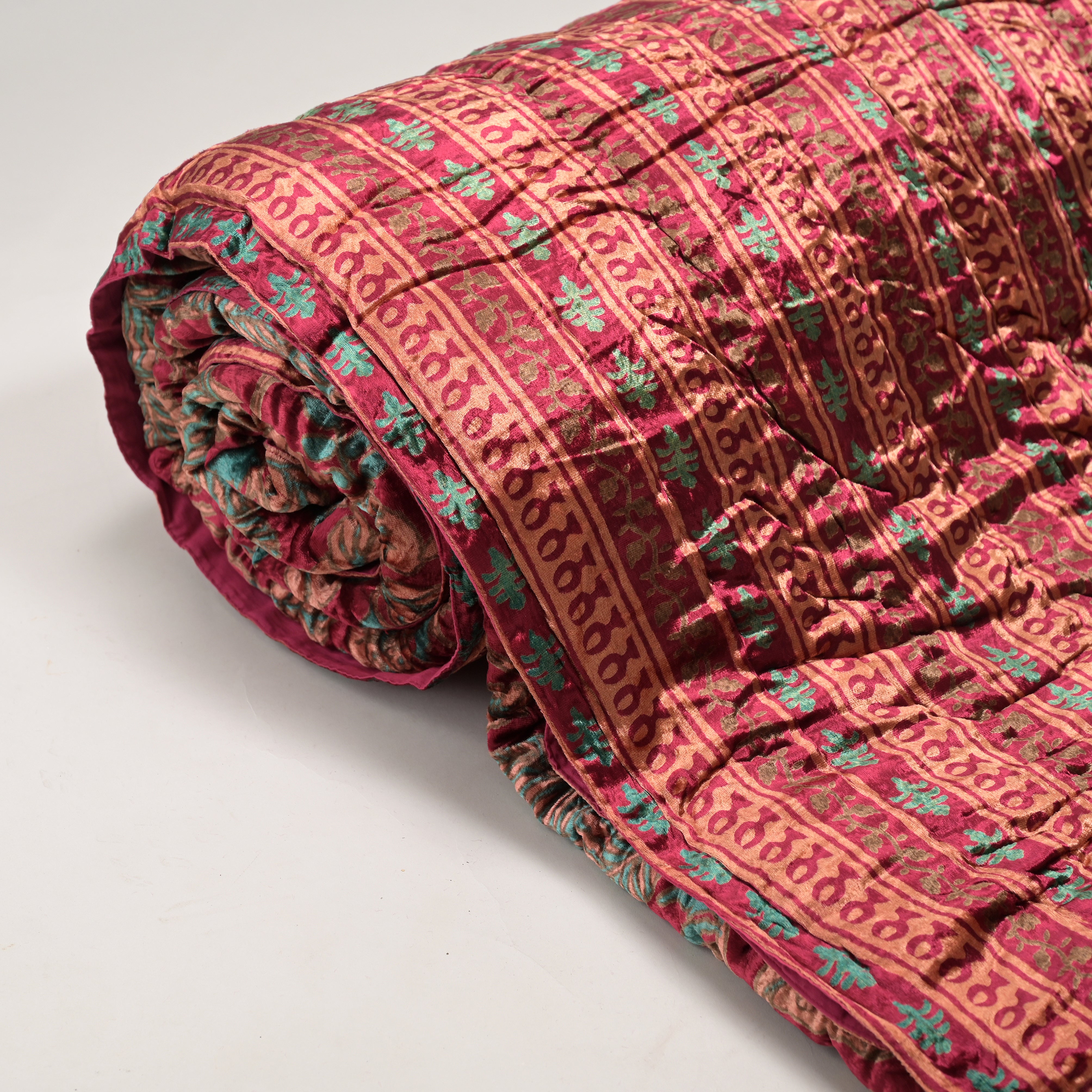 Winter Floral Velvet Blush Quilt