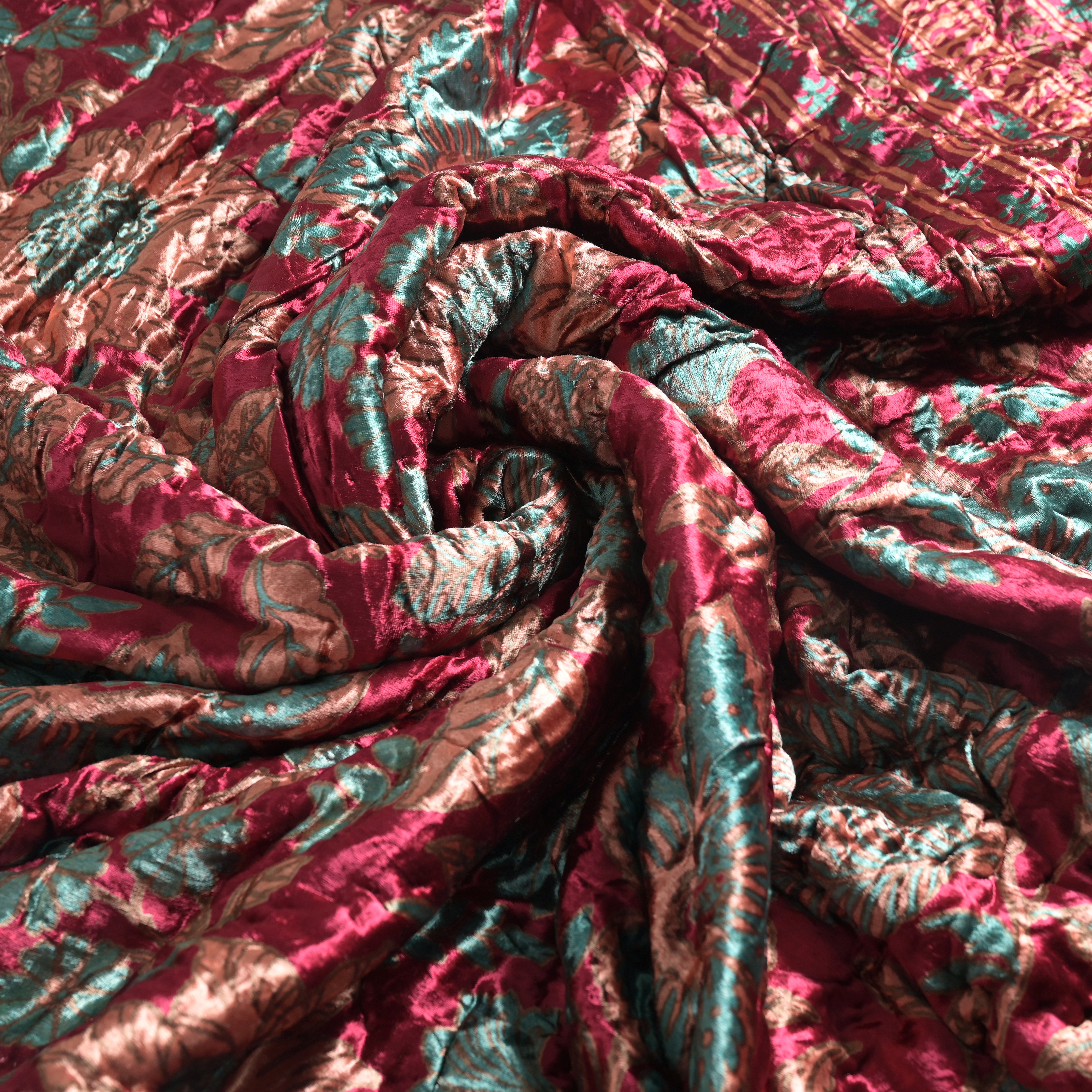 Winter Floral Velvet Blush Quilt