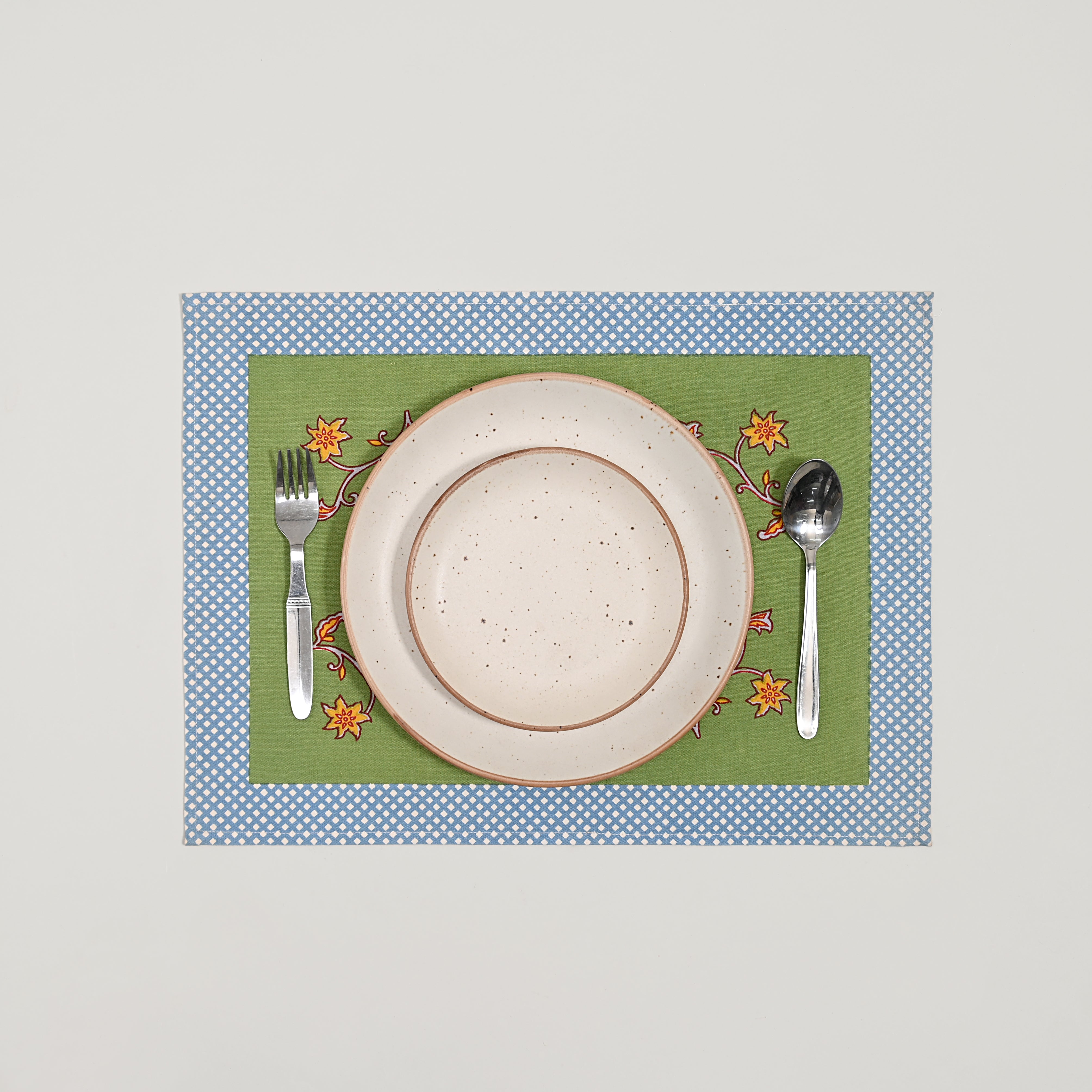 Floral Checks Placemat 6 Pc Set