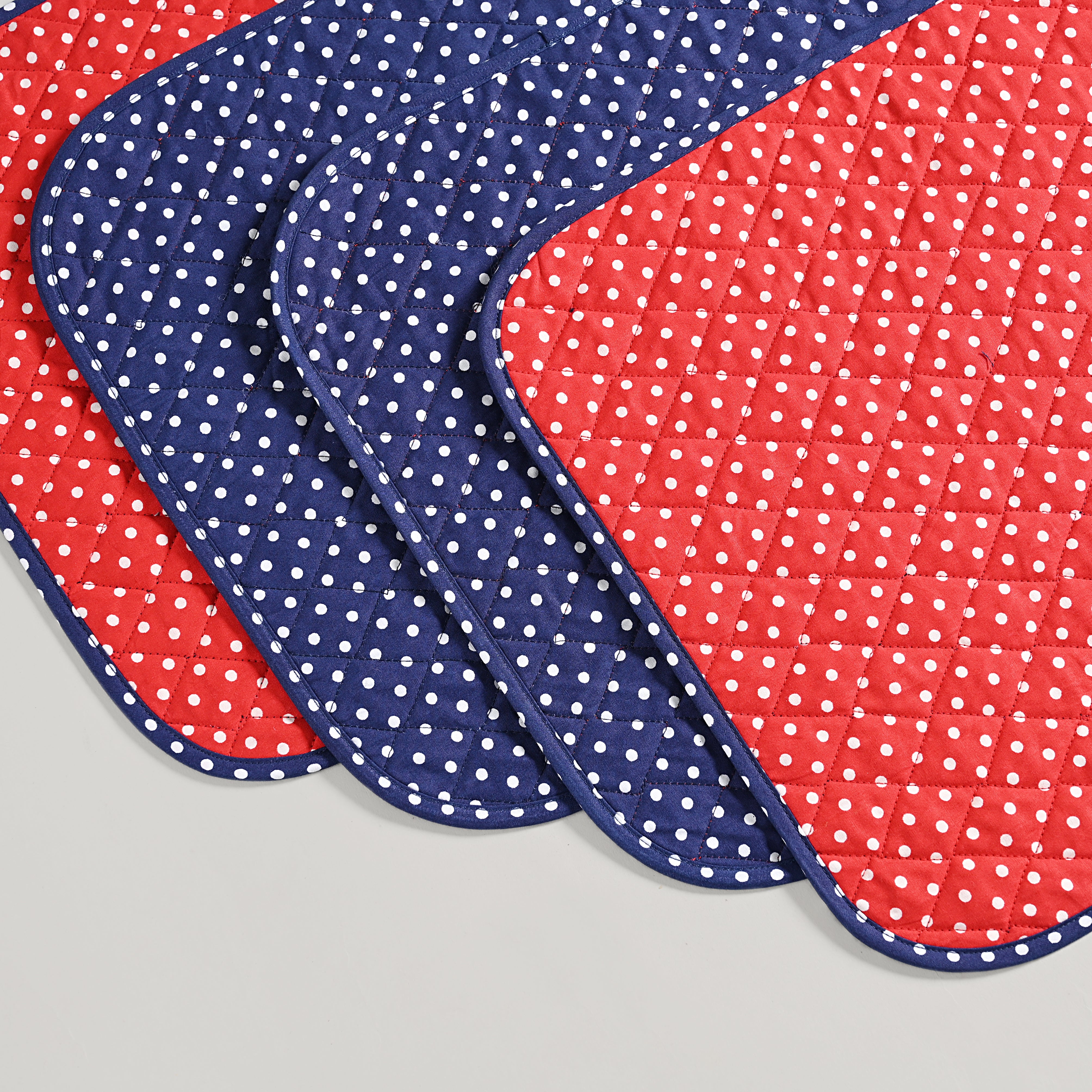 Polka Quilted Placemat 6 Pc Set
