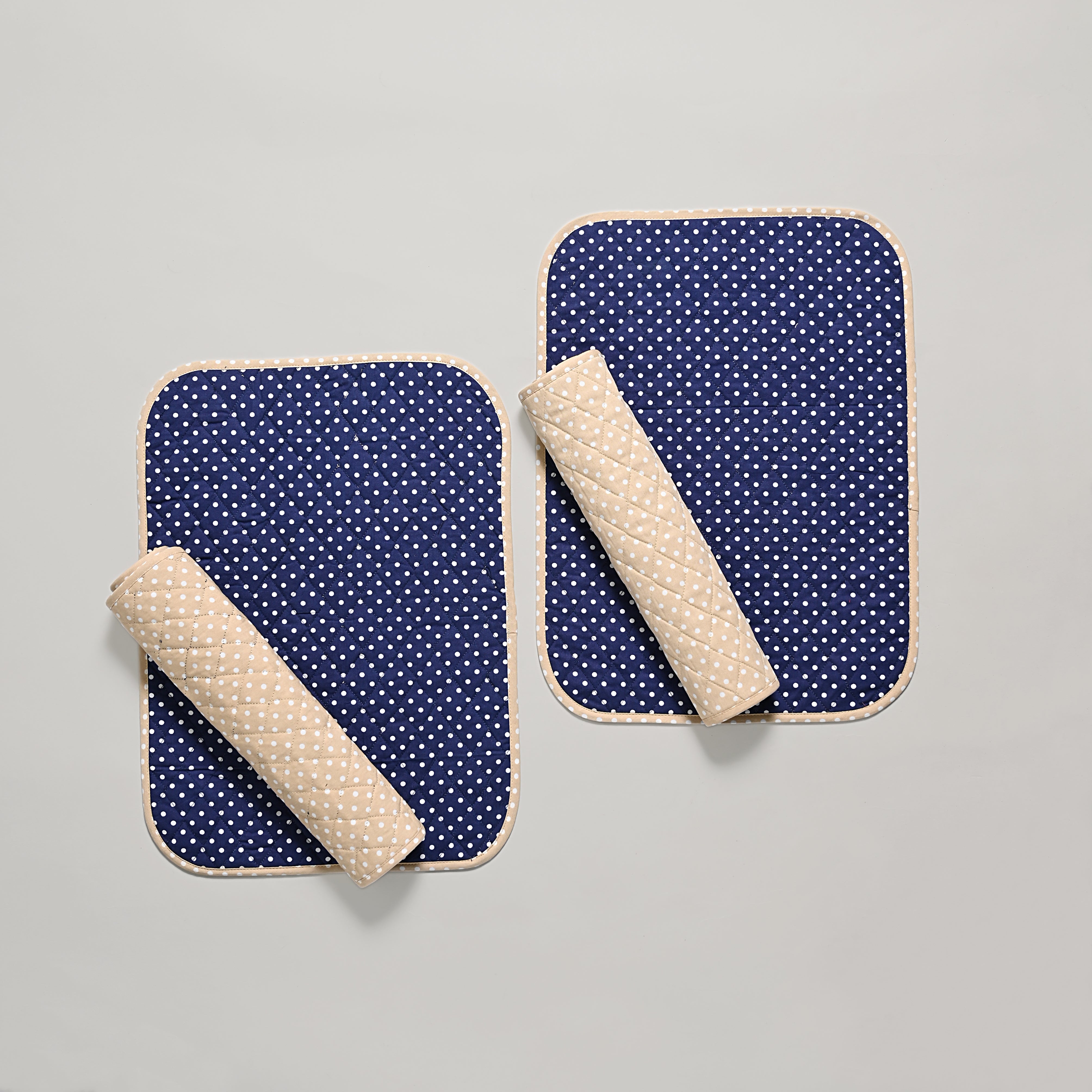 Polka Quilted Placemat 6 Pc Set