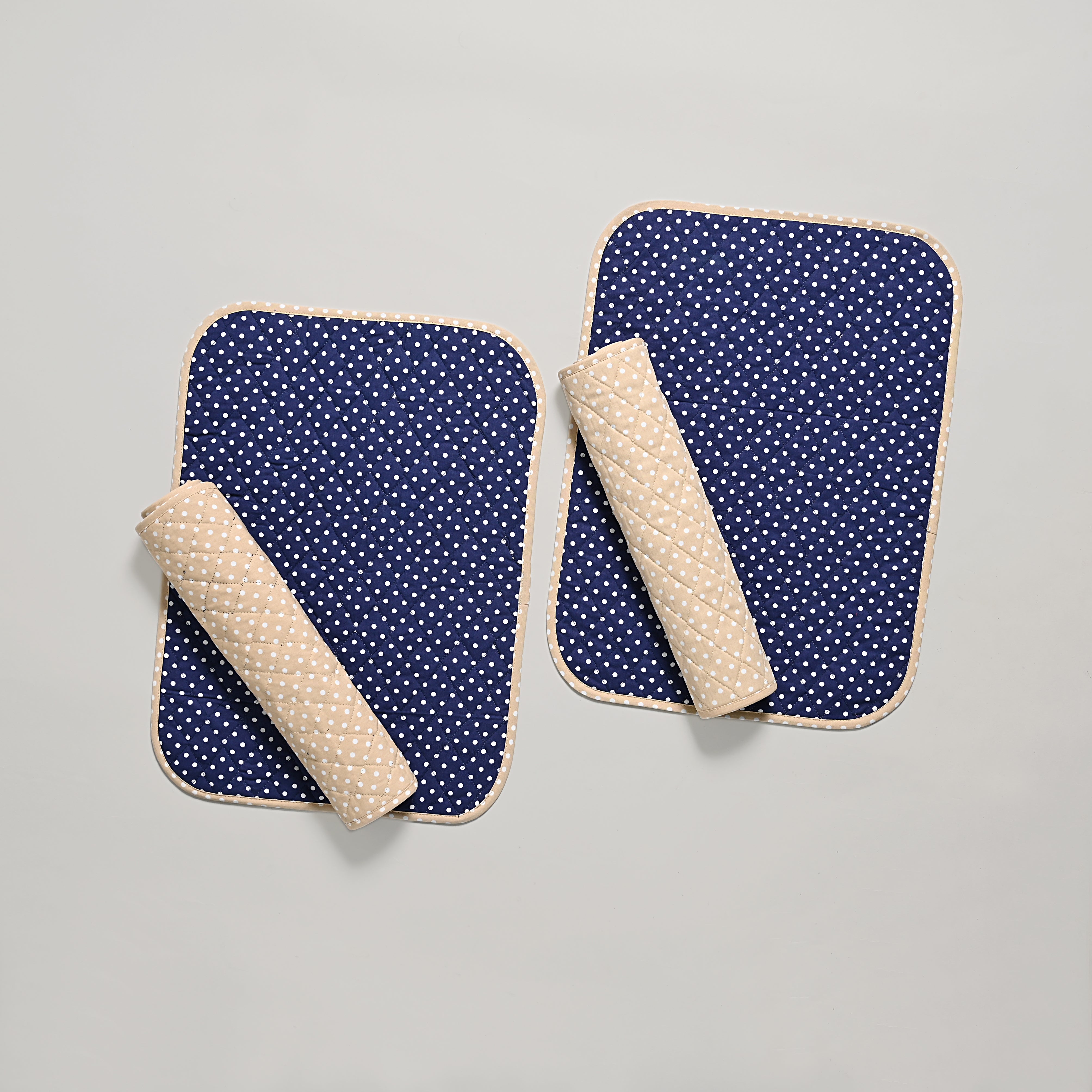 Polka Quilted Placemat 6 Pc Set