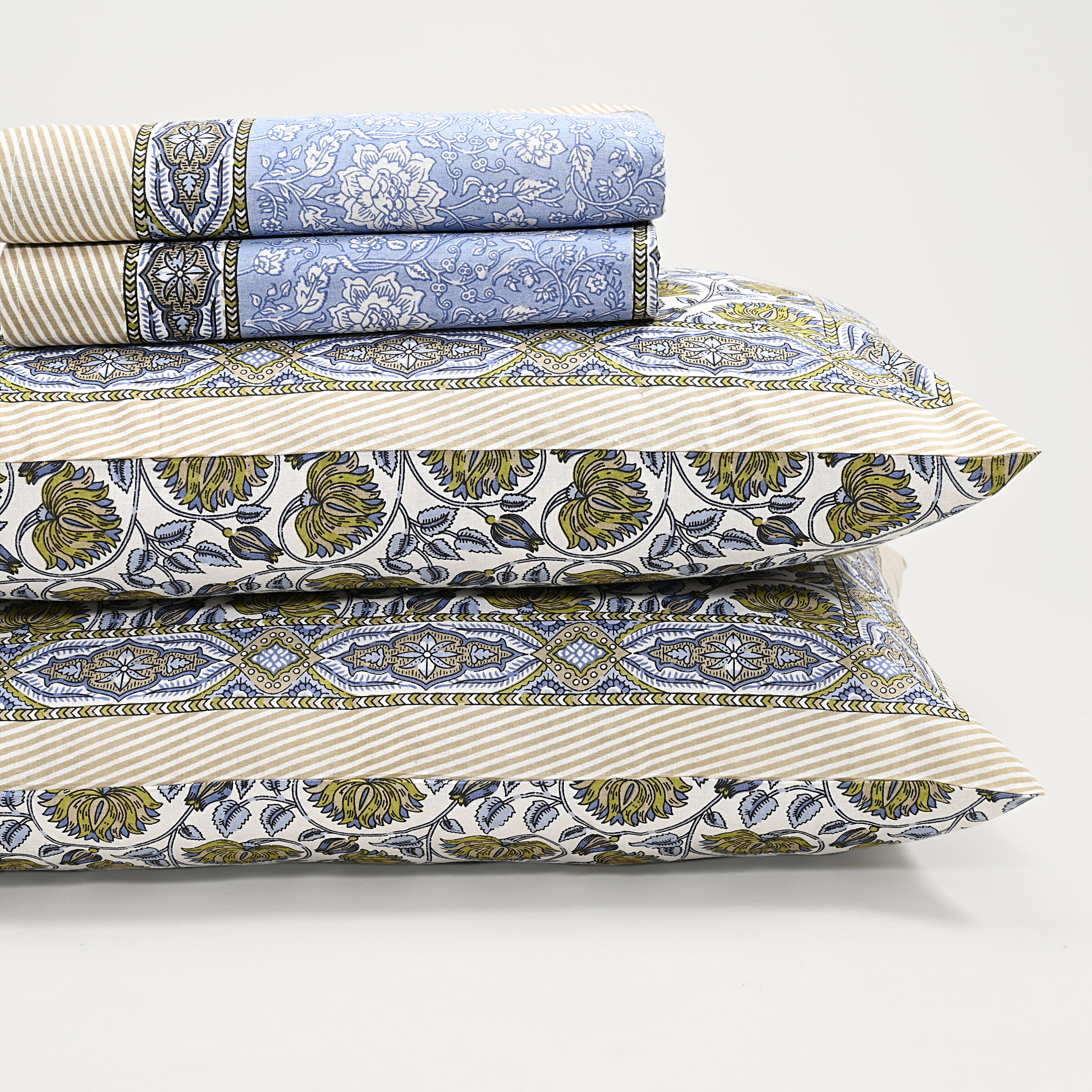 Lotus Blue Bed Sheet