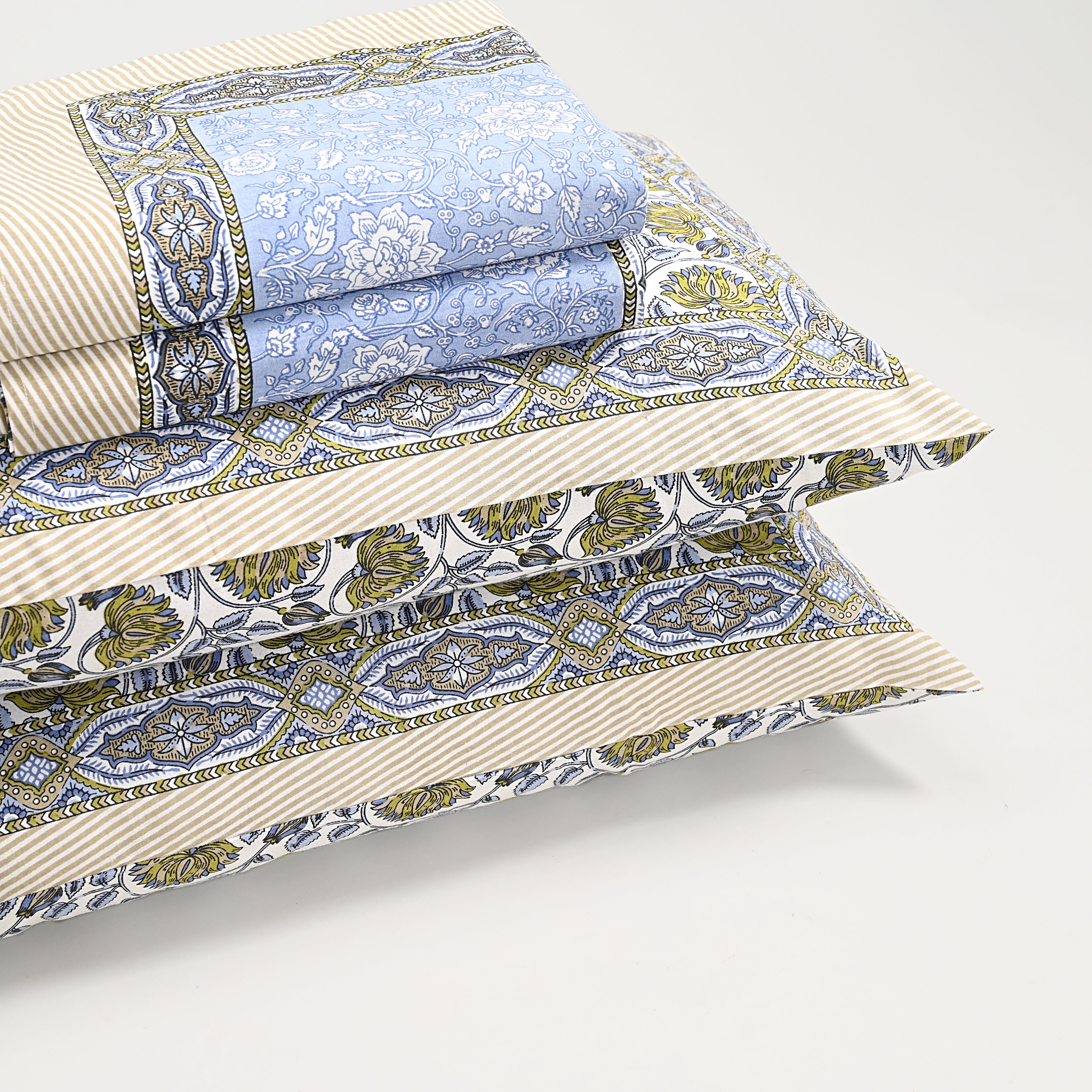 Lotus Blue Bed Sheet