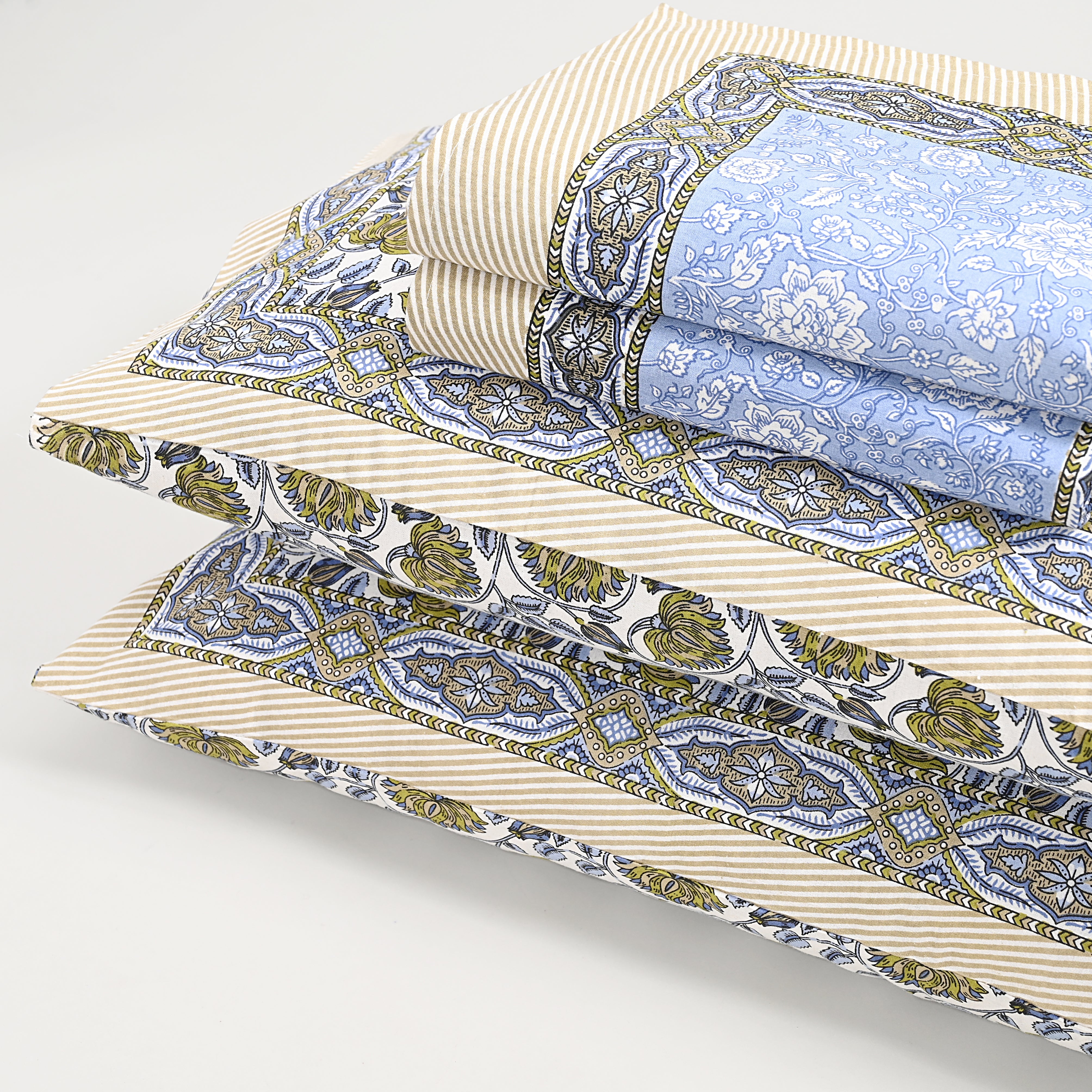 Lotus Blue Bed Sheet