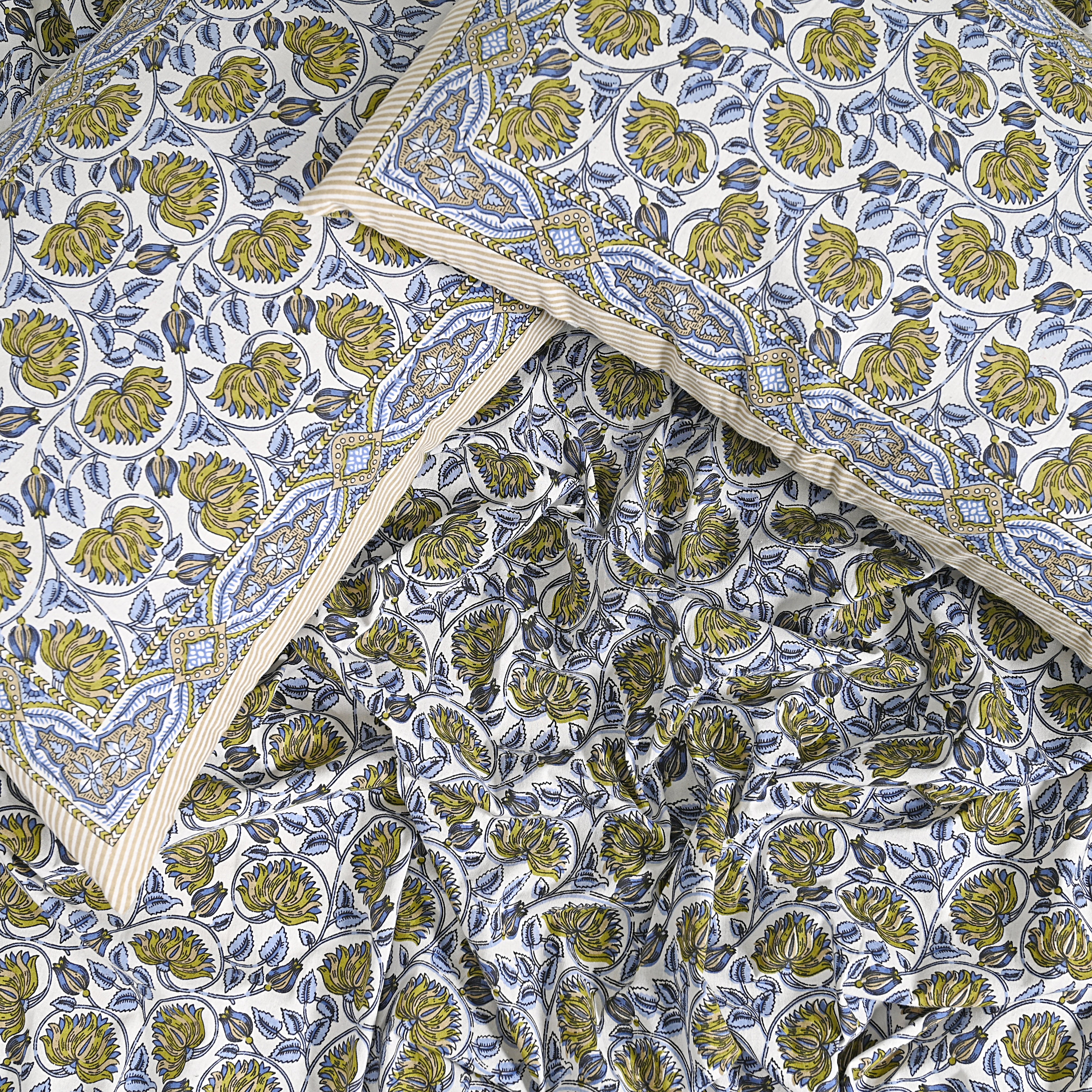 Lotus Blue Bed Sheet