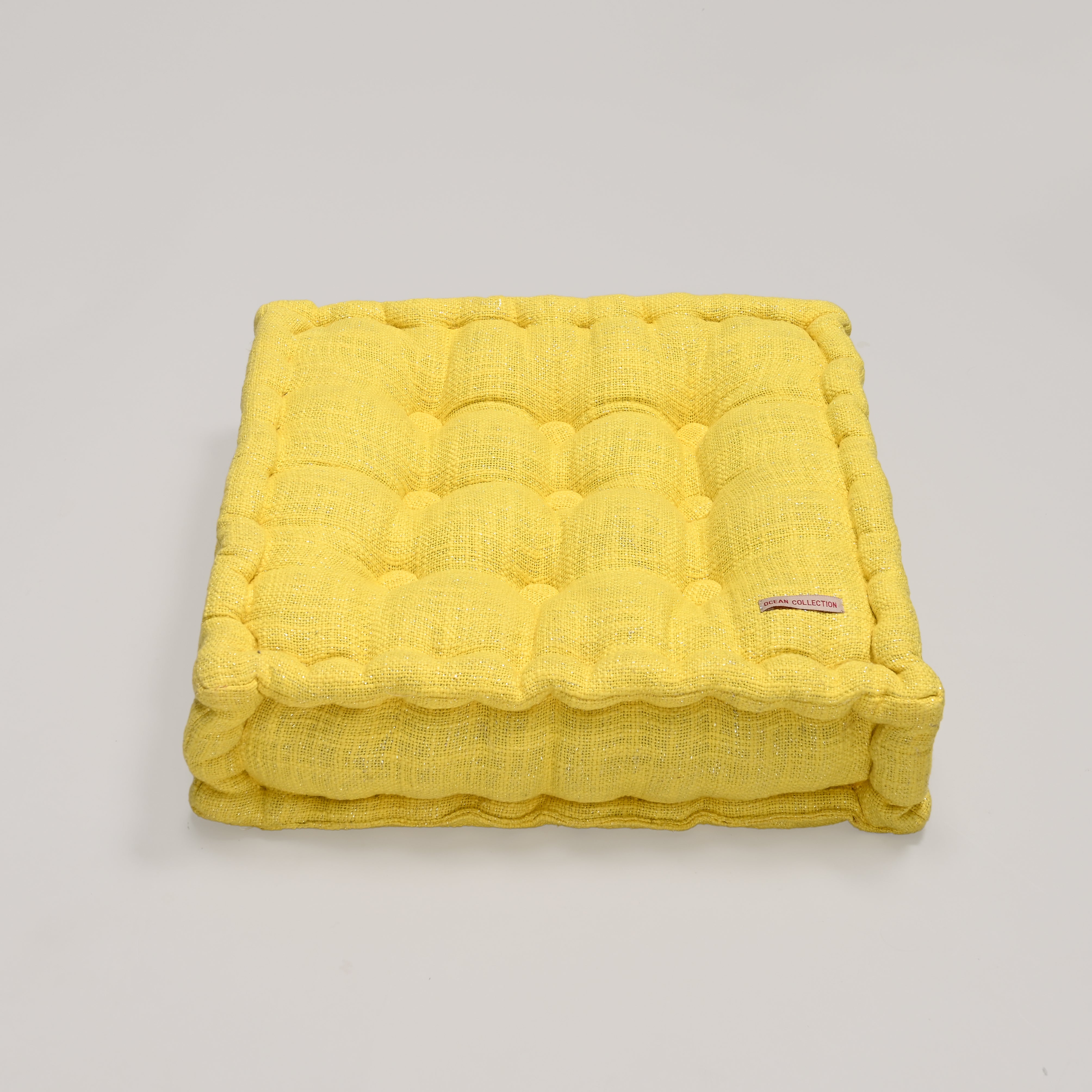 Nine Button Glitter Area Pouf