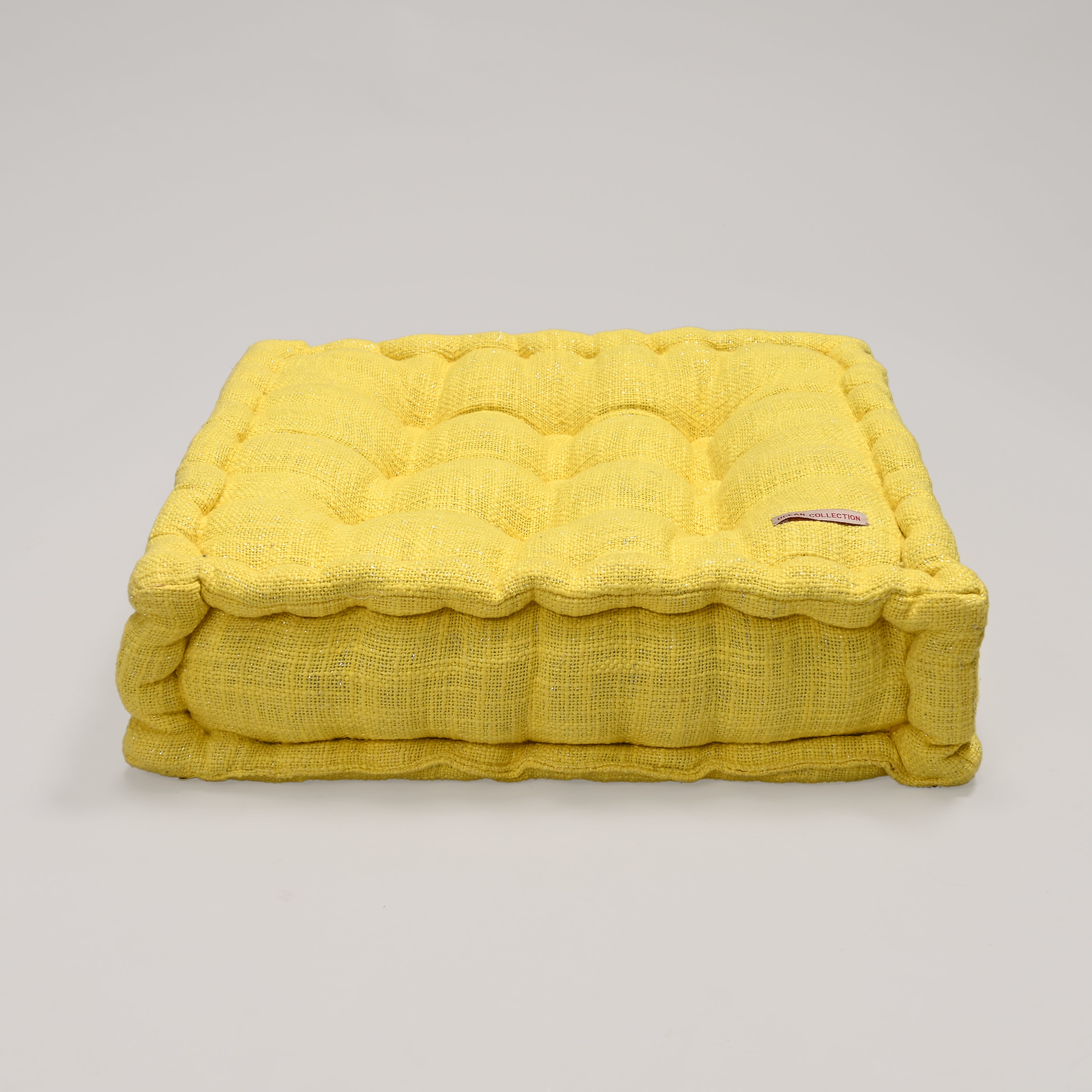 Nine Button Glitter Area Pouf