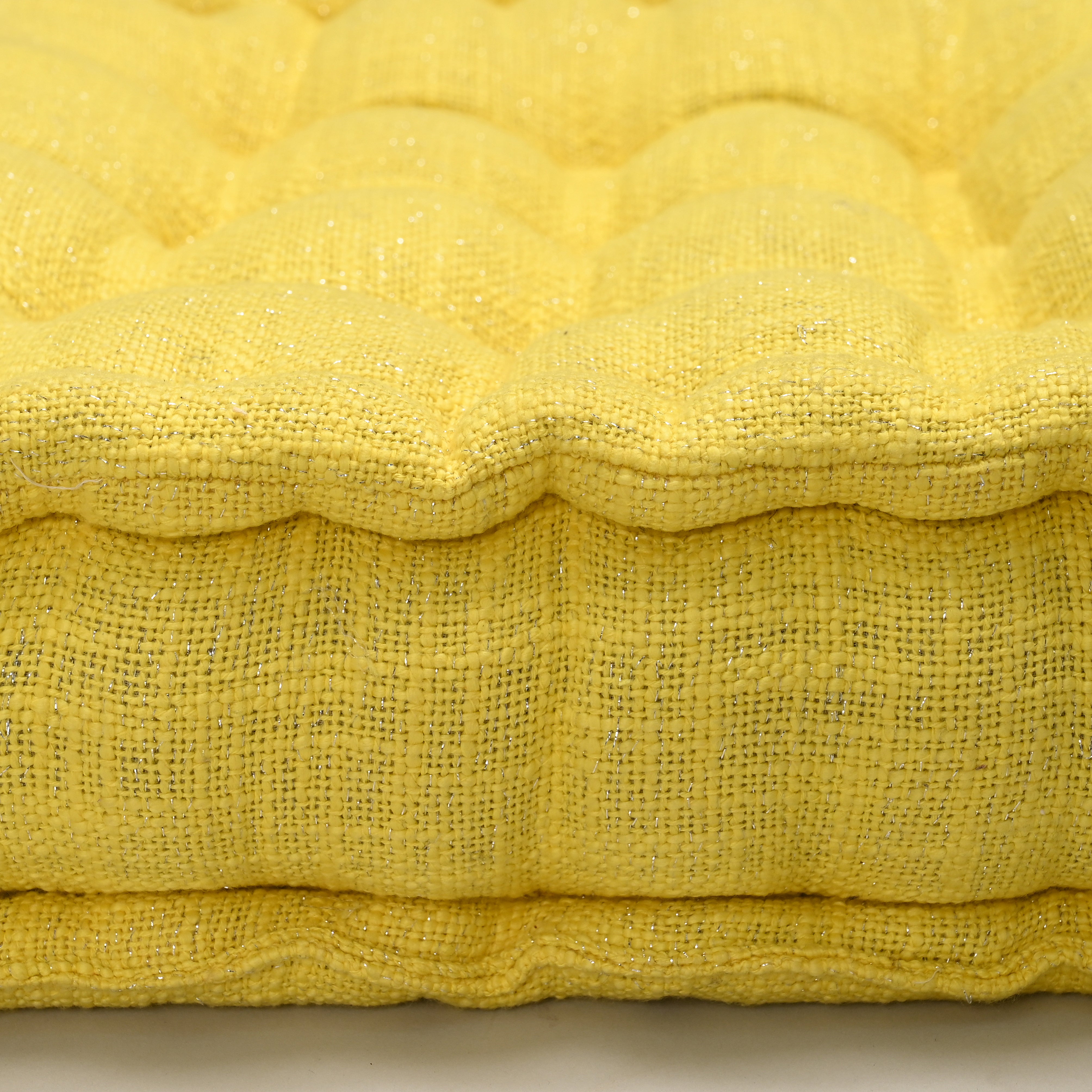 Nine Button Glitter Area Pouf