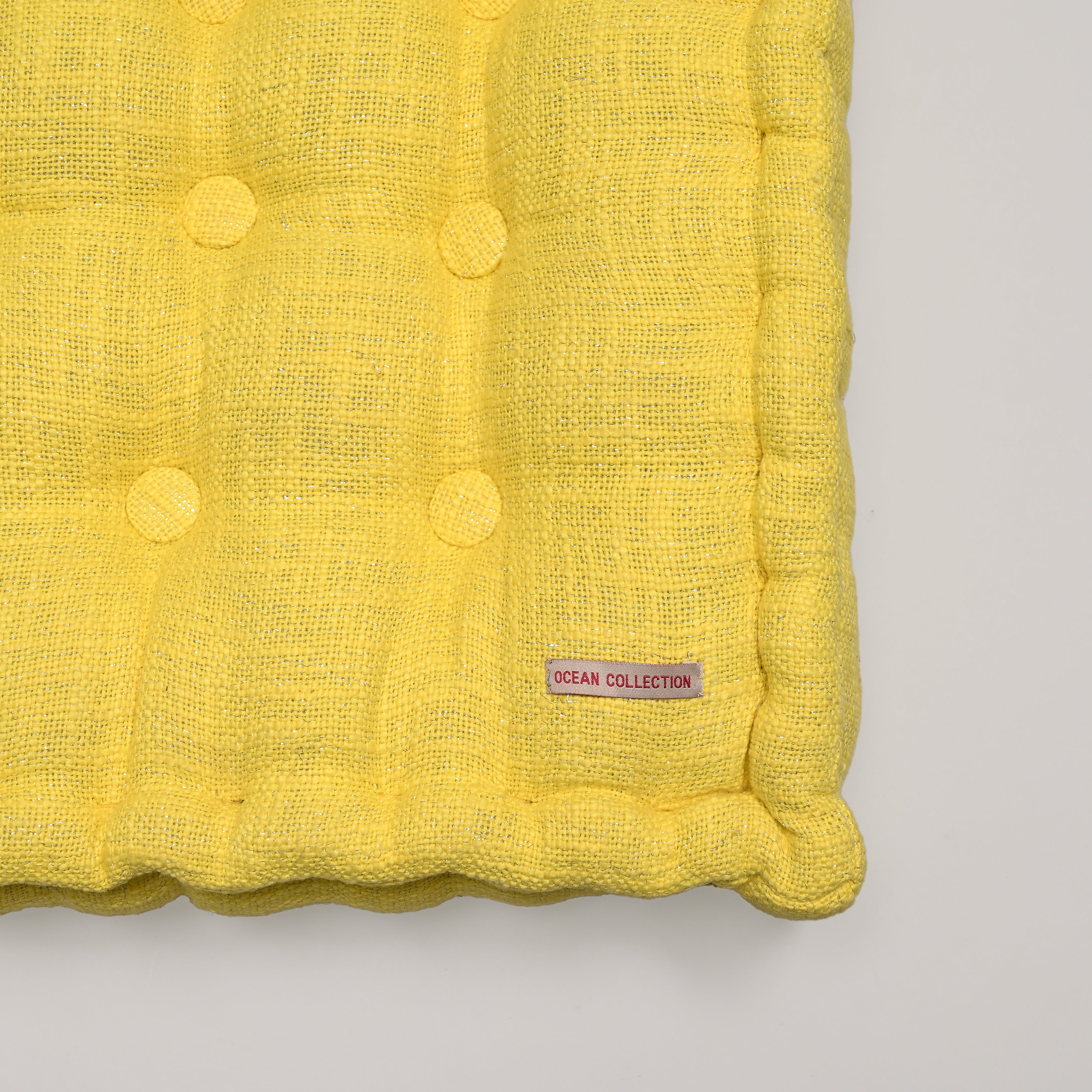 Nine Button Glitter Area Pouf