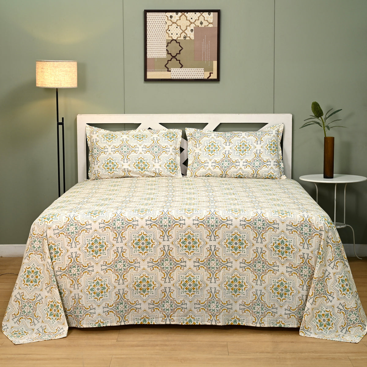 Fractalia King Size Cotton Bed Sheet Set