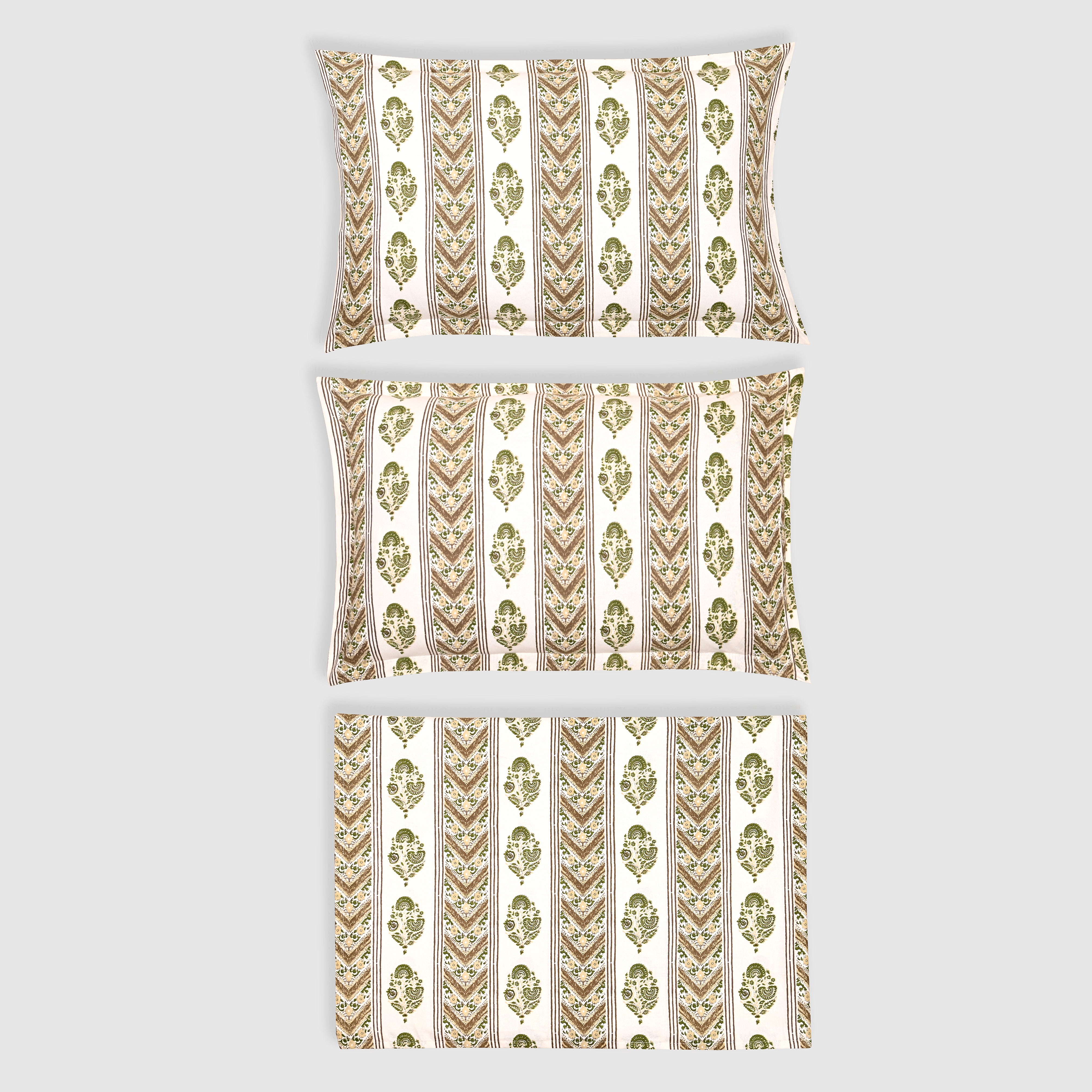 Rajvi Stria King Size Cotton Bed Sheet Set