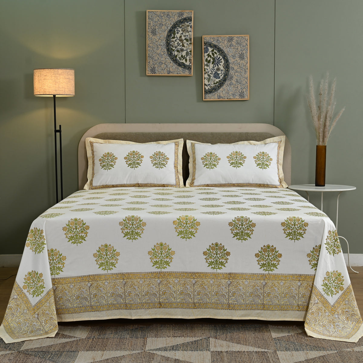 Florence Block Printed Bed Sheet Set