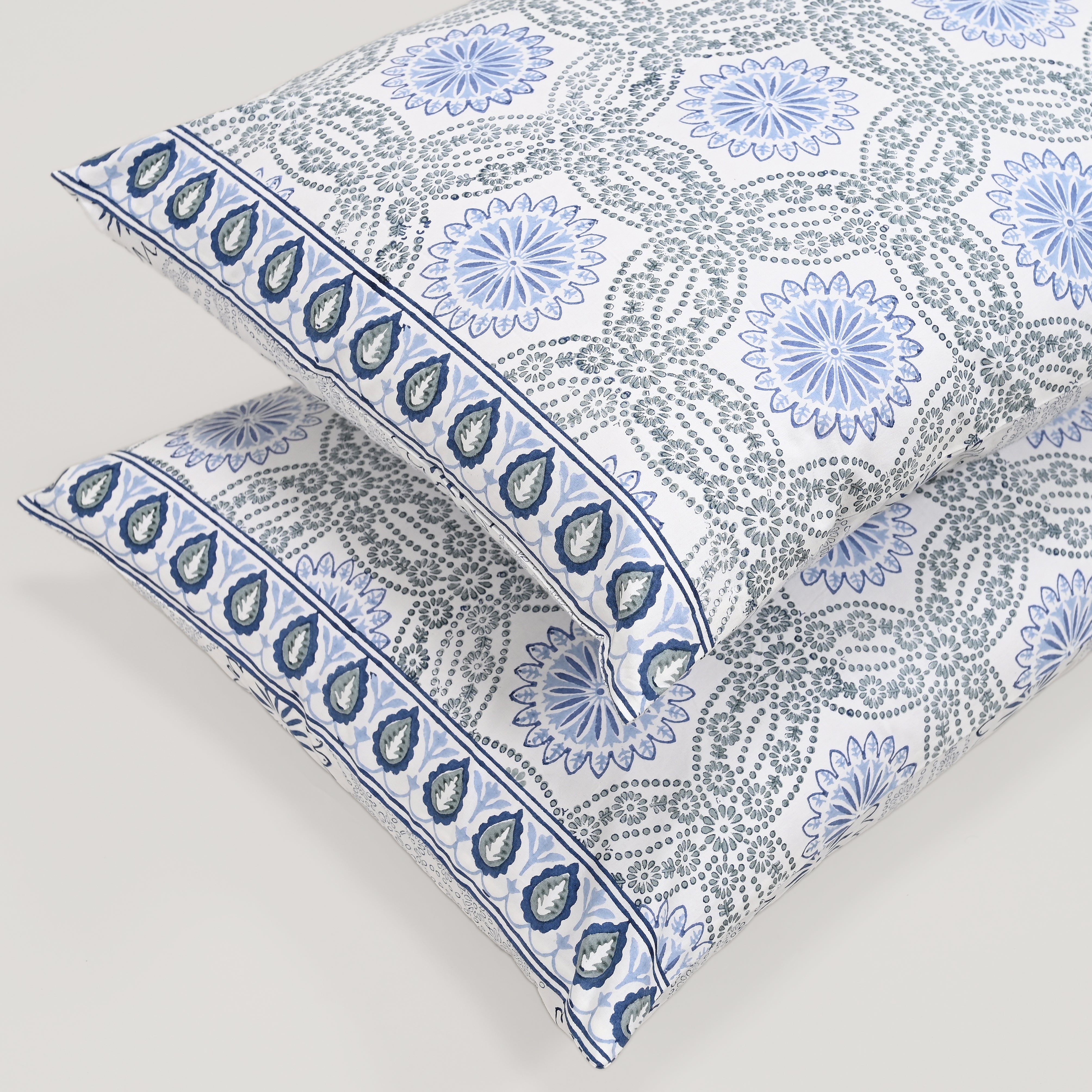 Splendour King Size Block Printed Cotton Bed Sheet Set