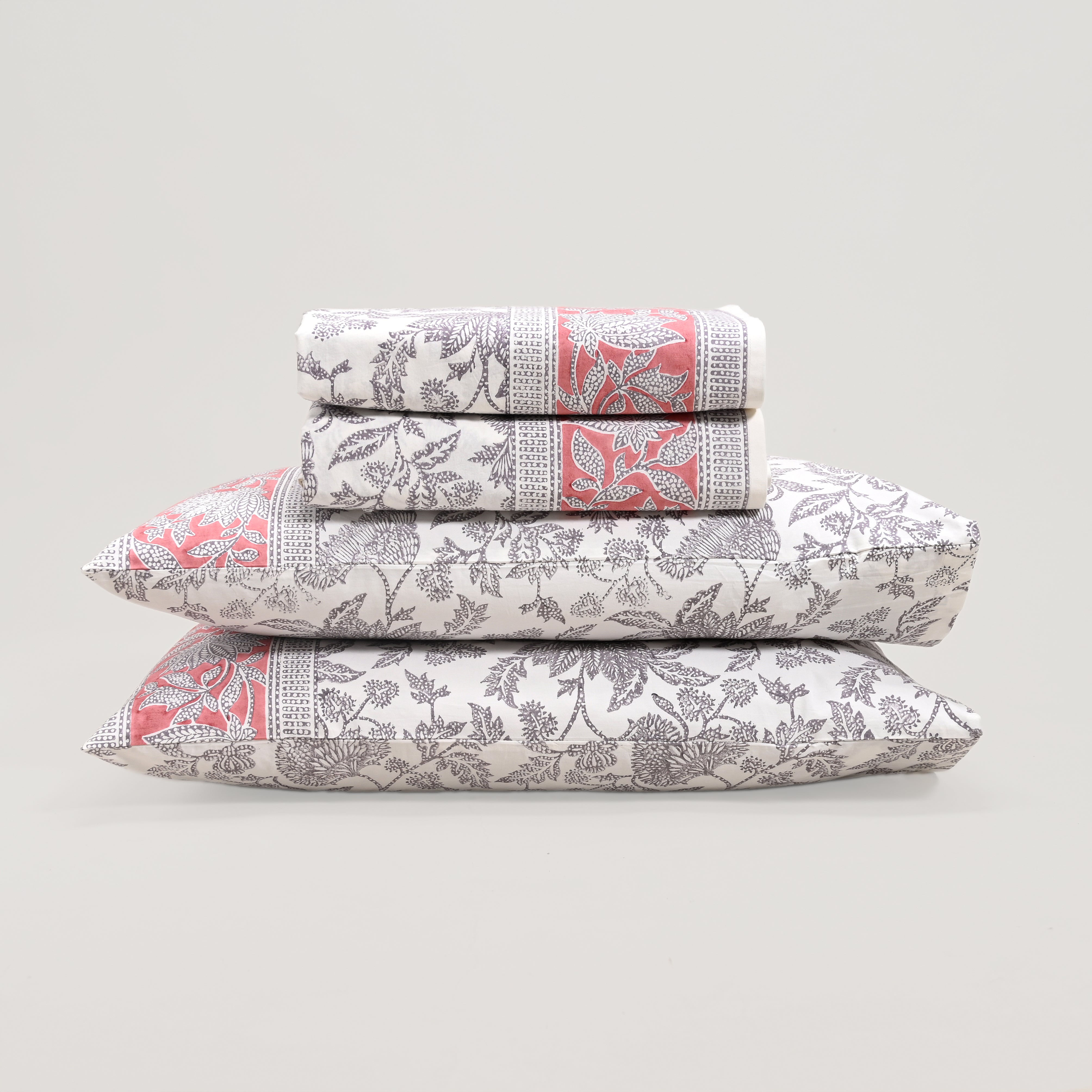 Ajrak Block Printed Bed Sheet set