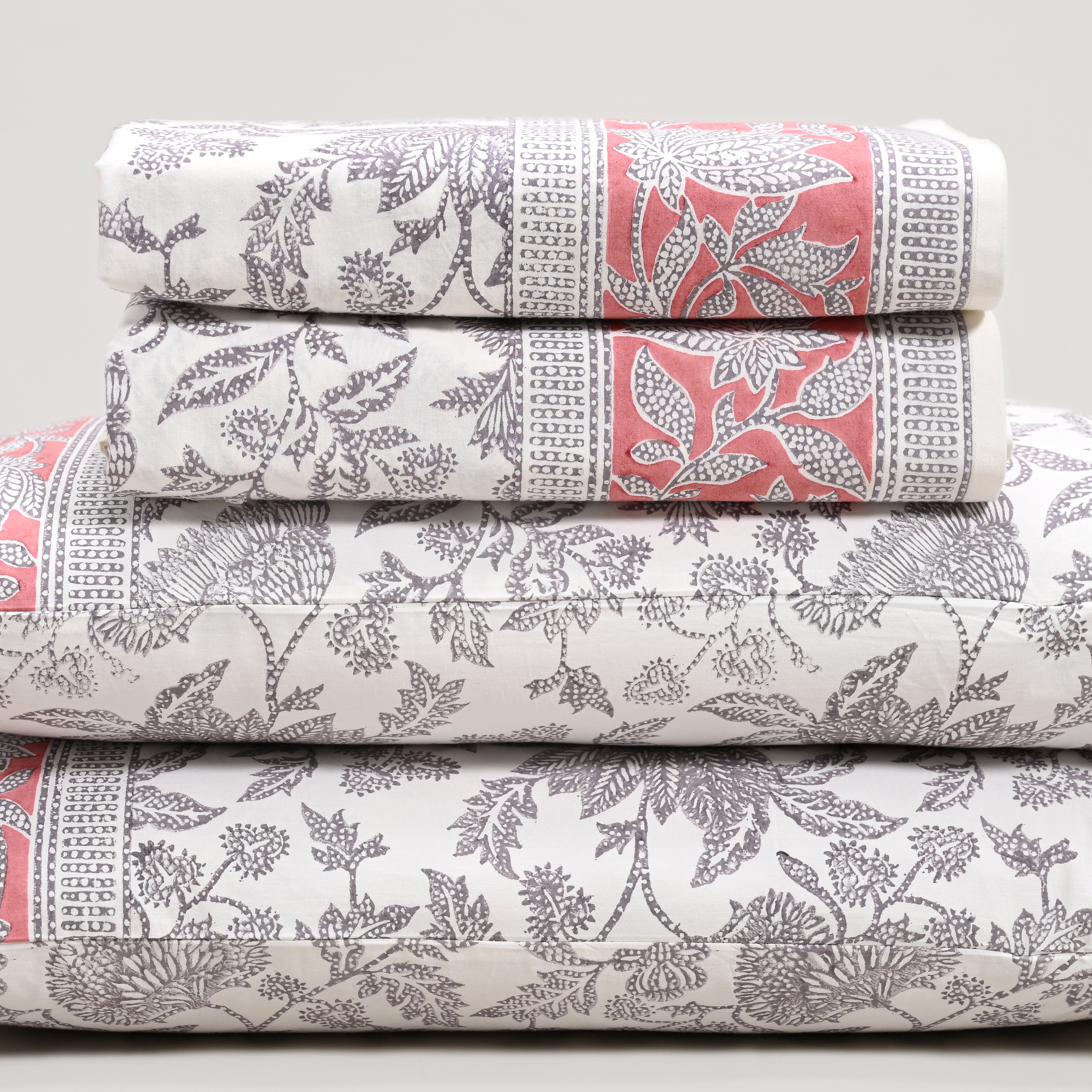 Ajrak Block Printed Bed Sheet set