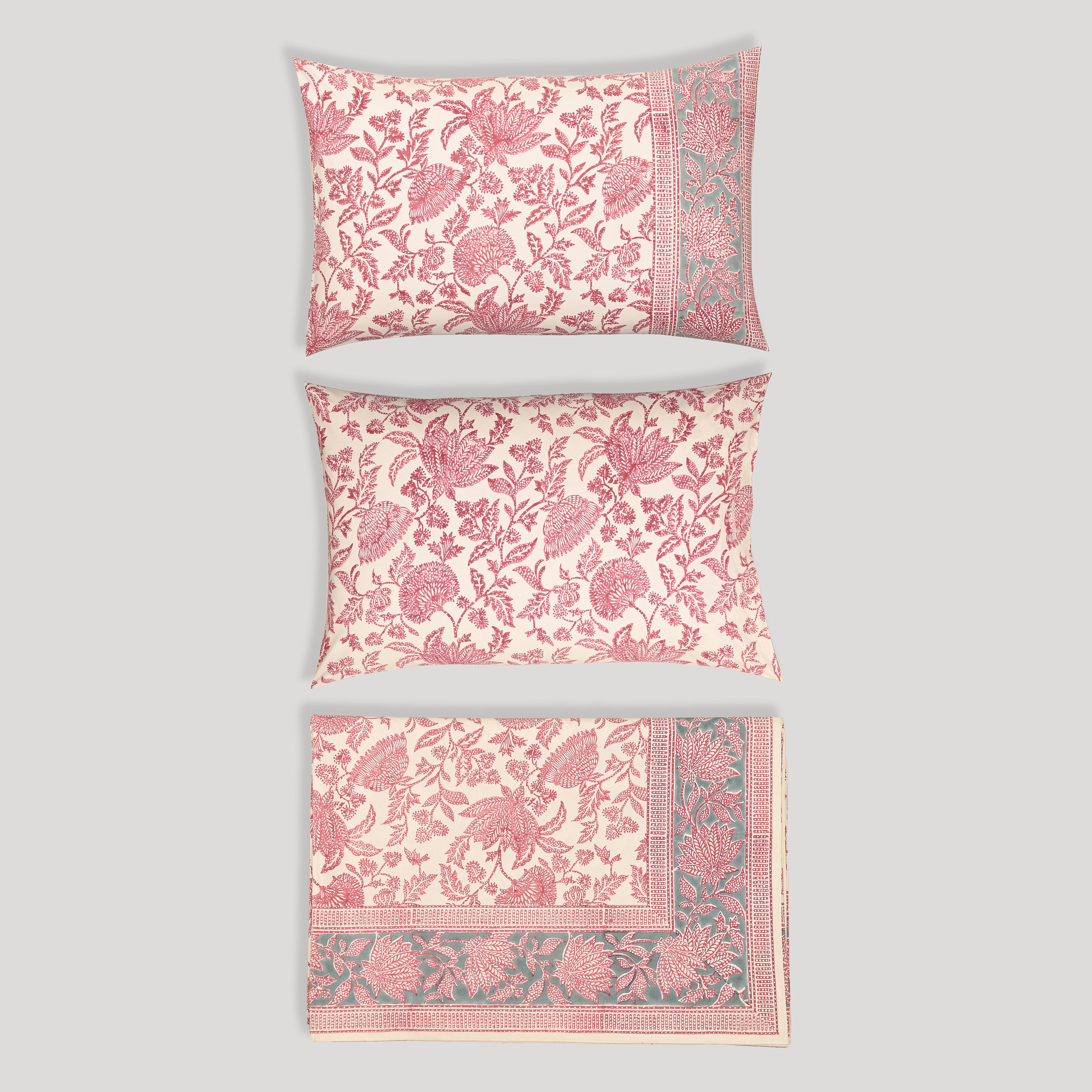 Ajrak Block Printed Bed Sheet set