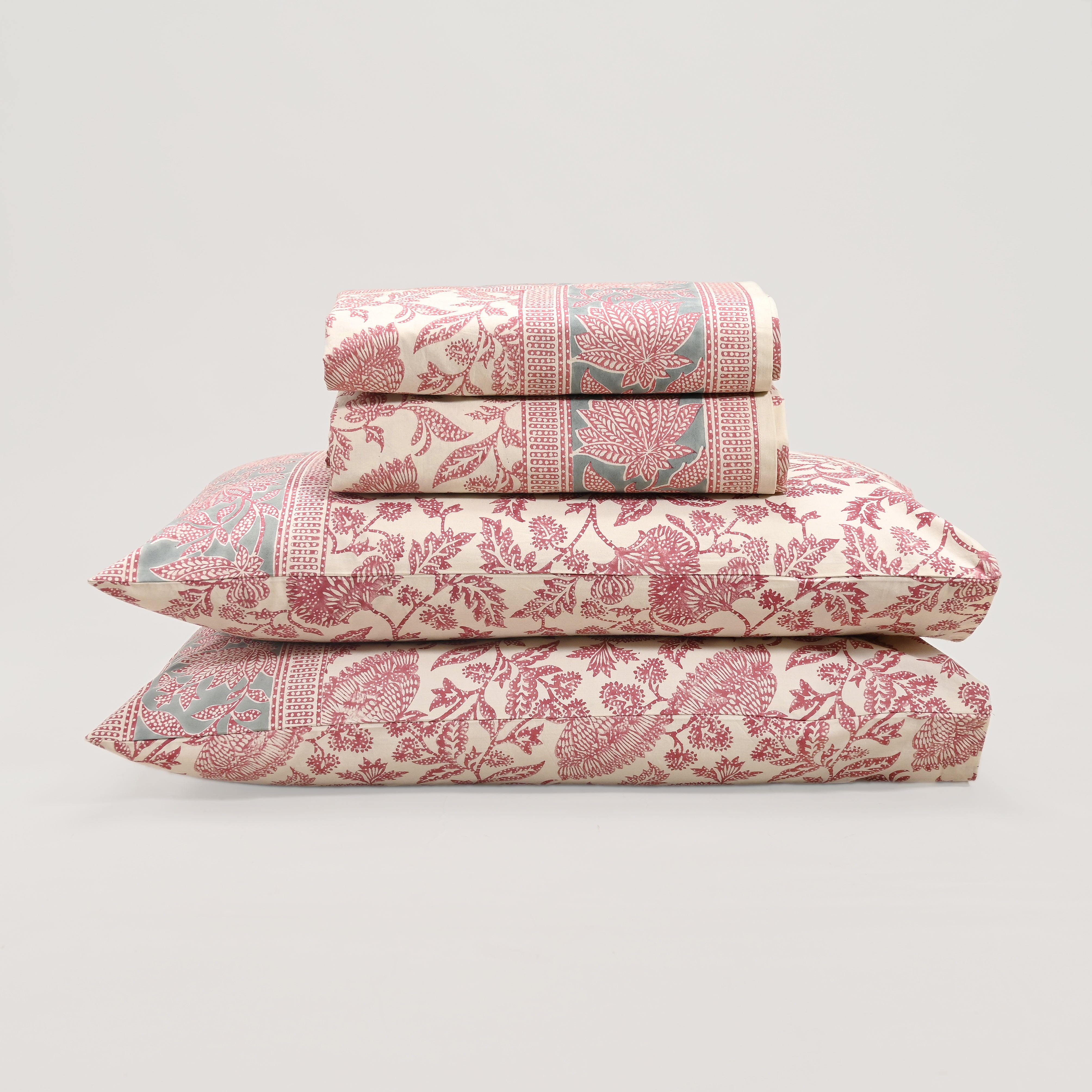 Ajrak Block Printed Bed Sheet set