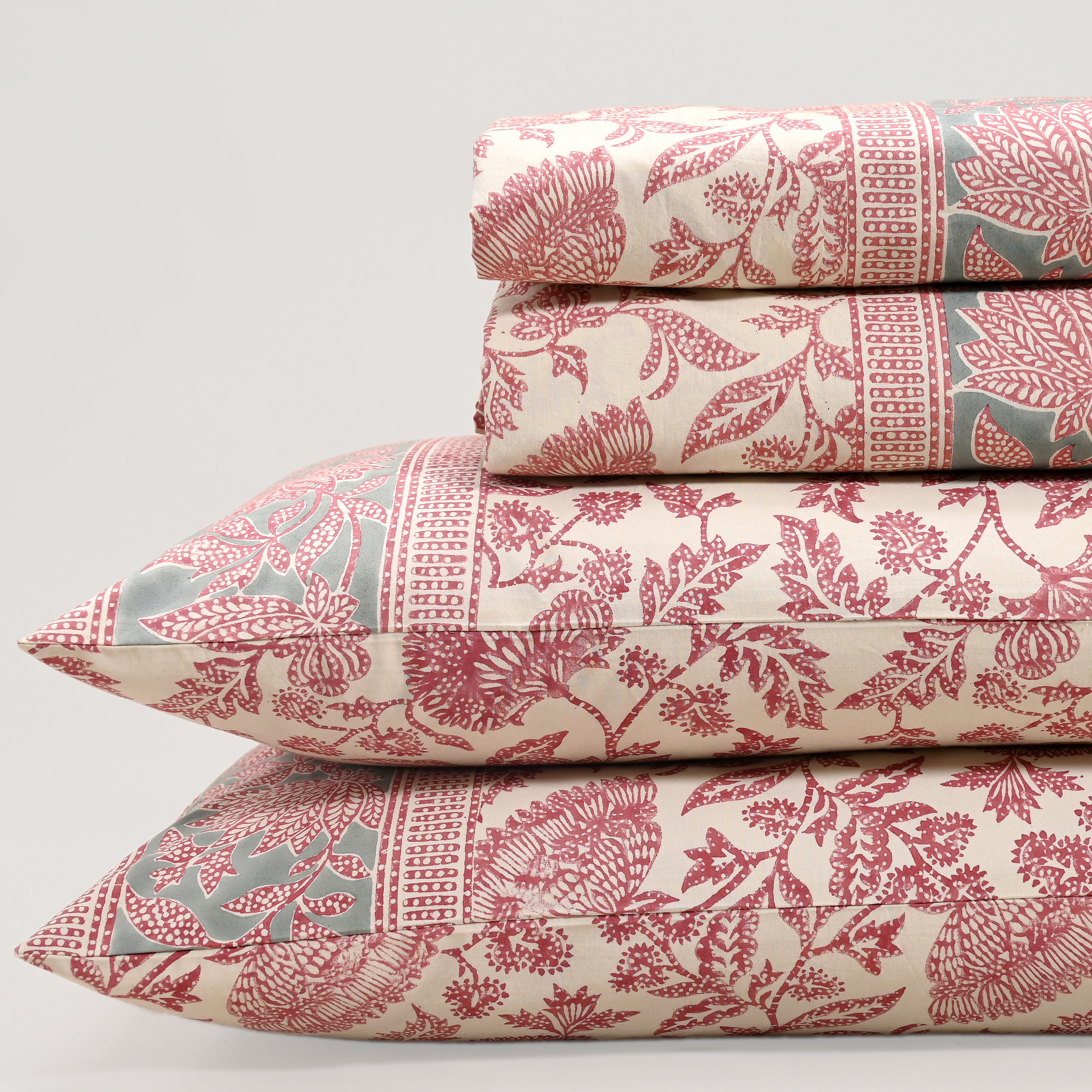 Ajrak Block Printed Bed Sheet set