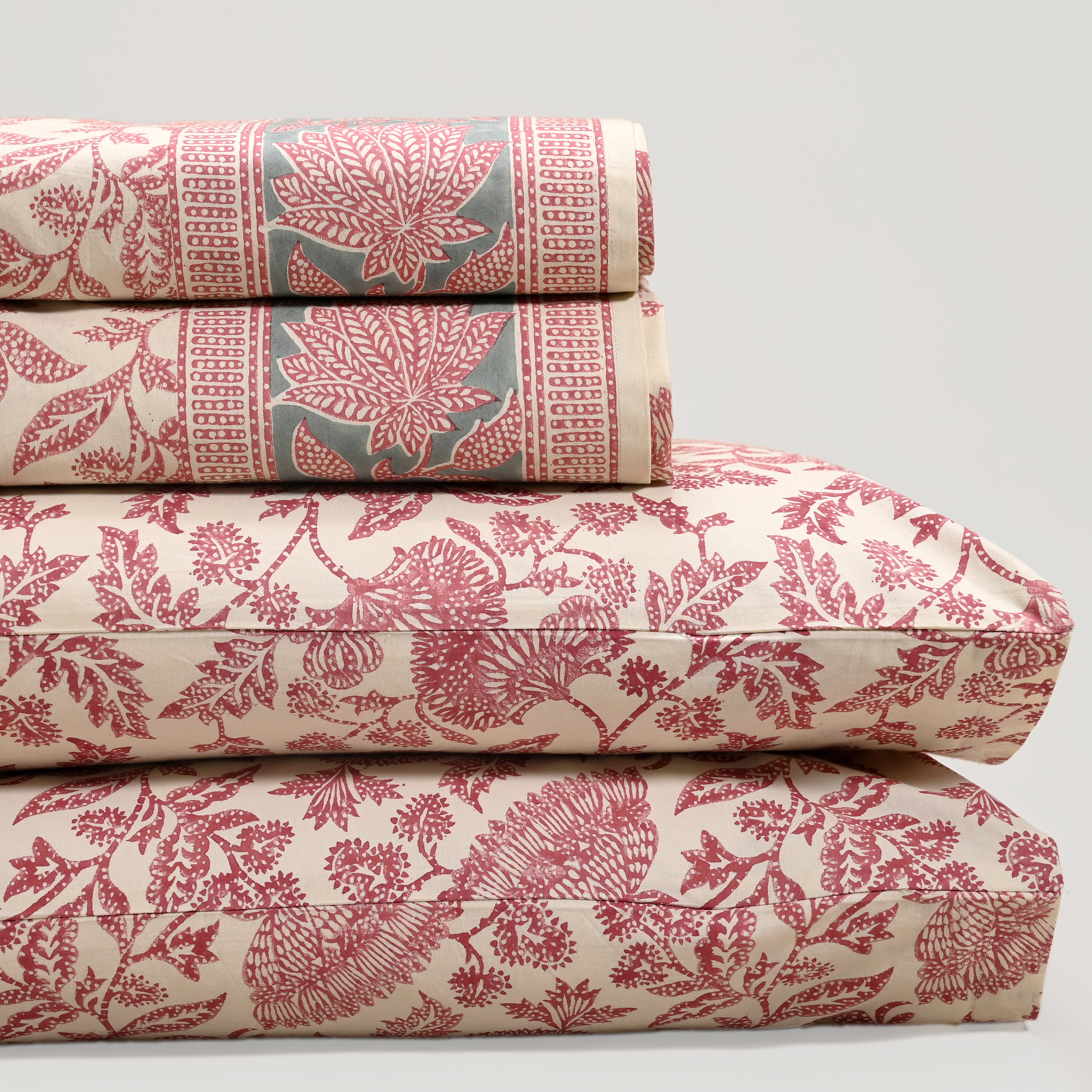 Ajrak Block Printed Bed Sheet set