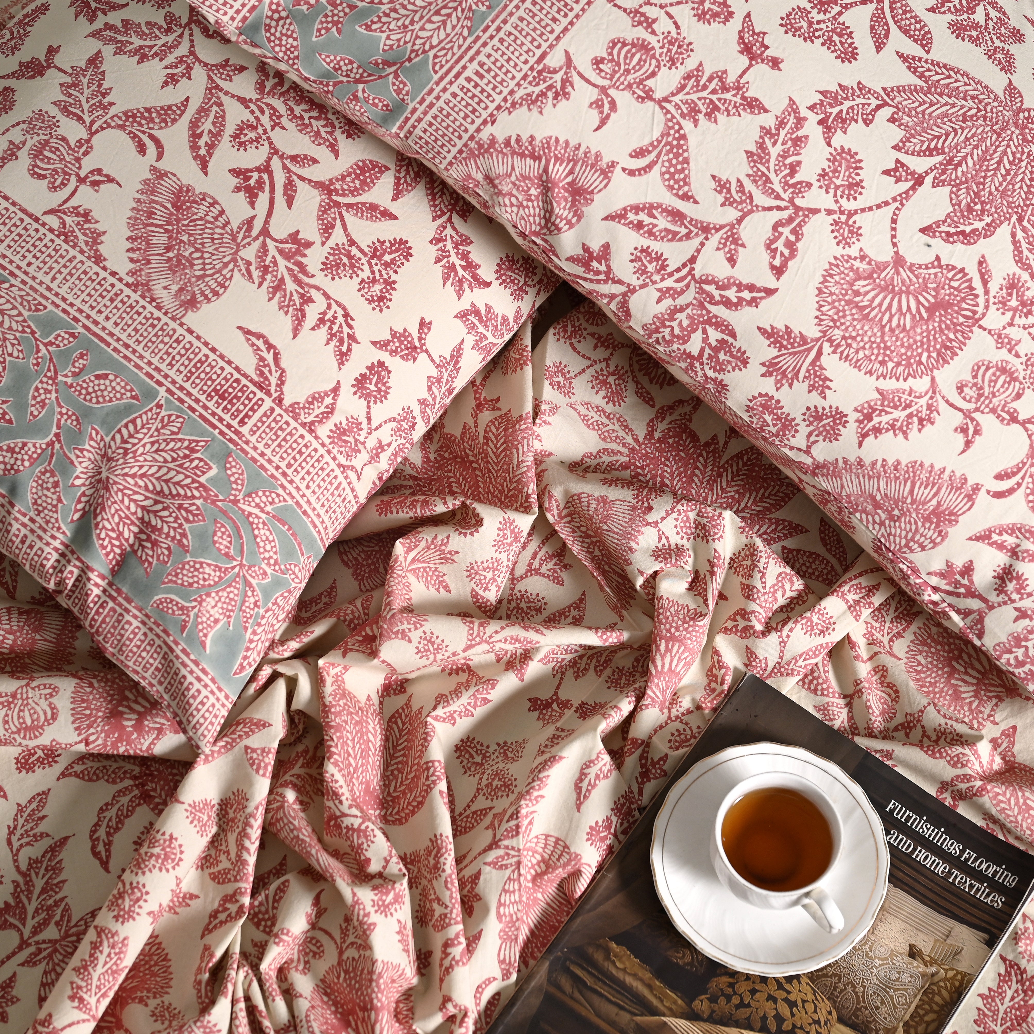 Ajrak Block Printed Bed Sheet set