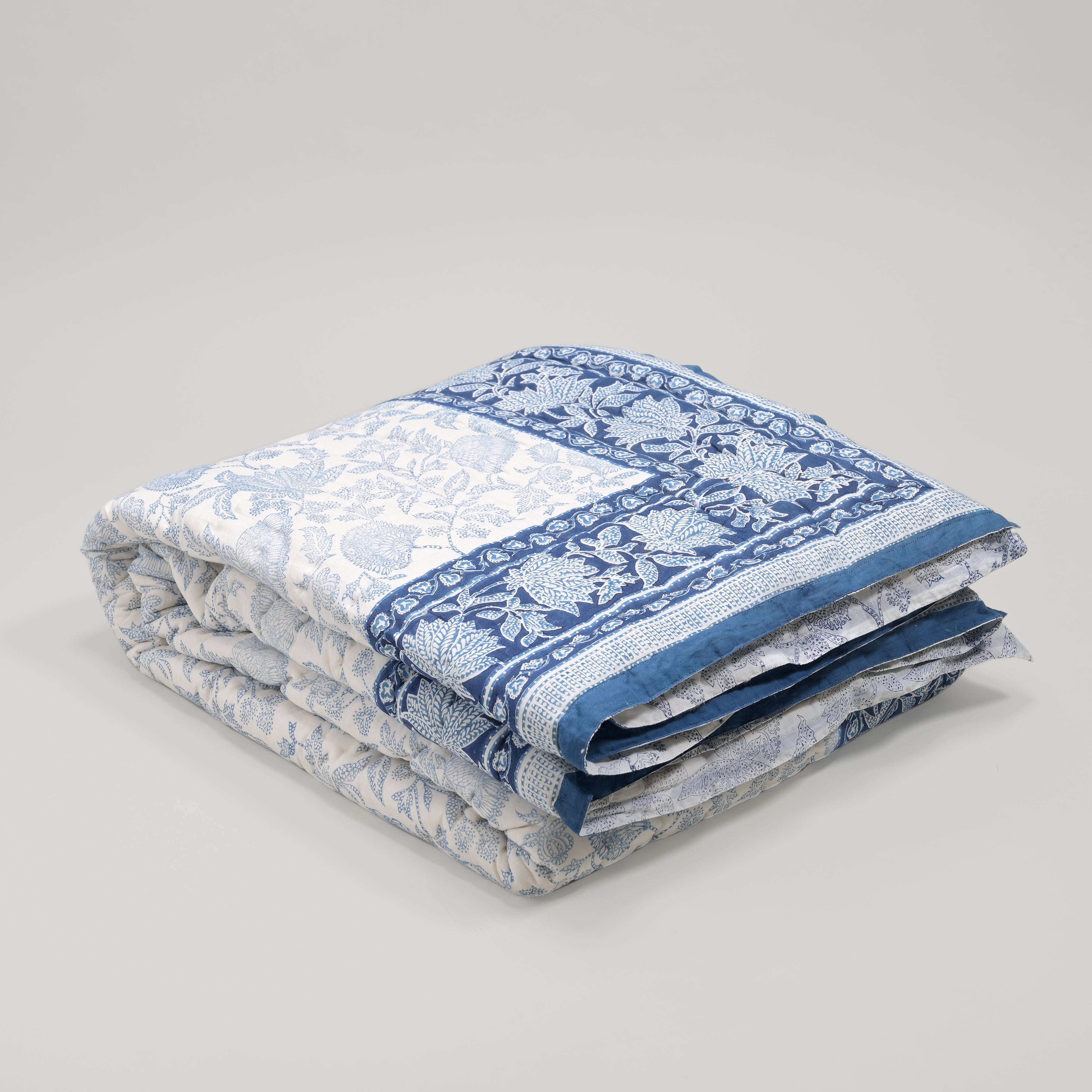 Ajarak Block Printed Reversible Quilt