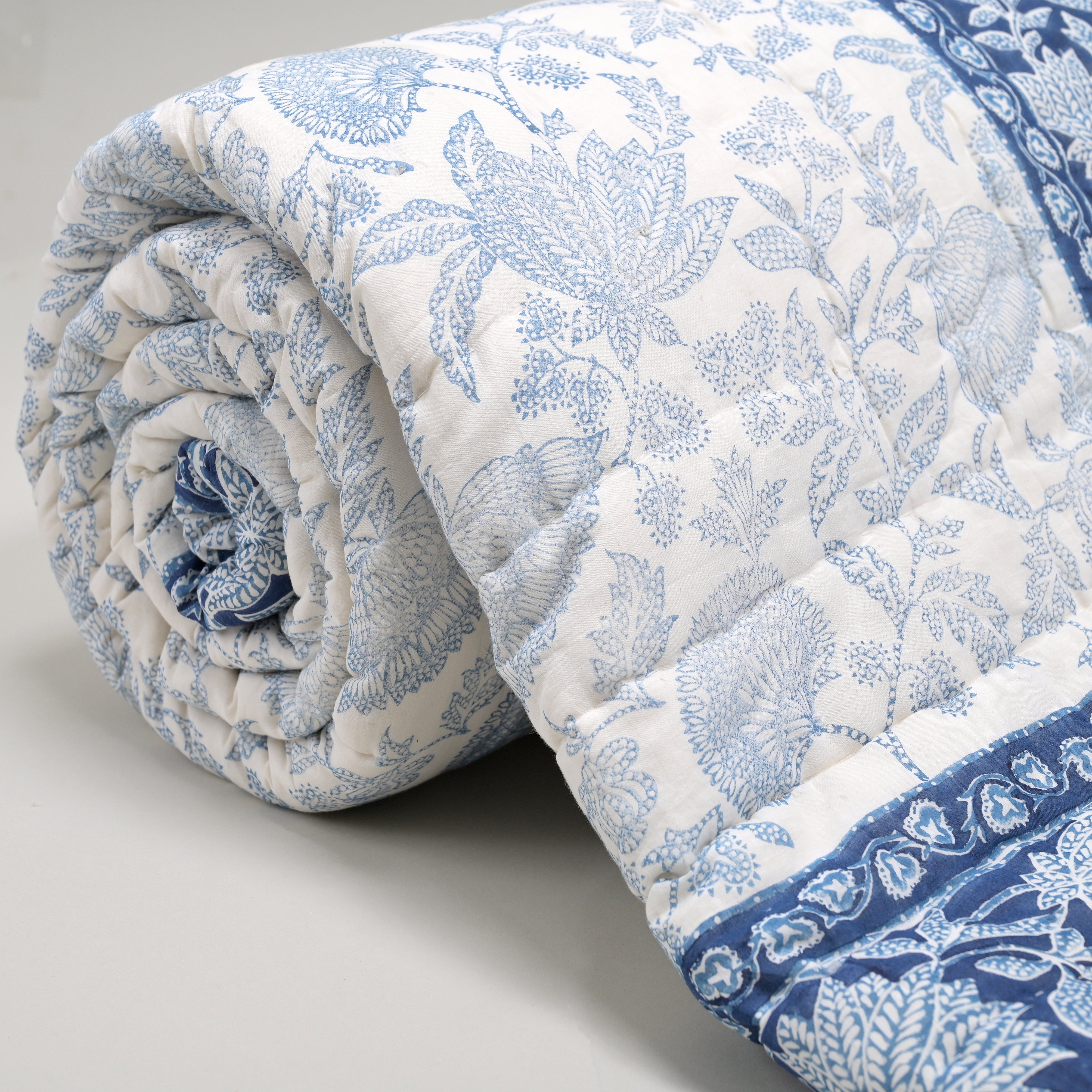 Ajarak Block Printed Reversible Quilt