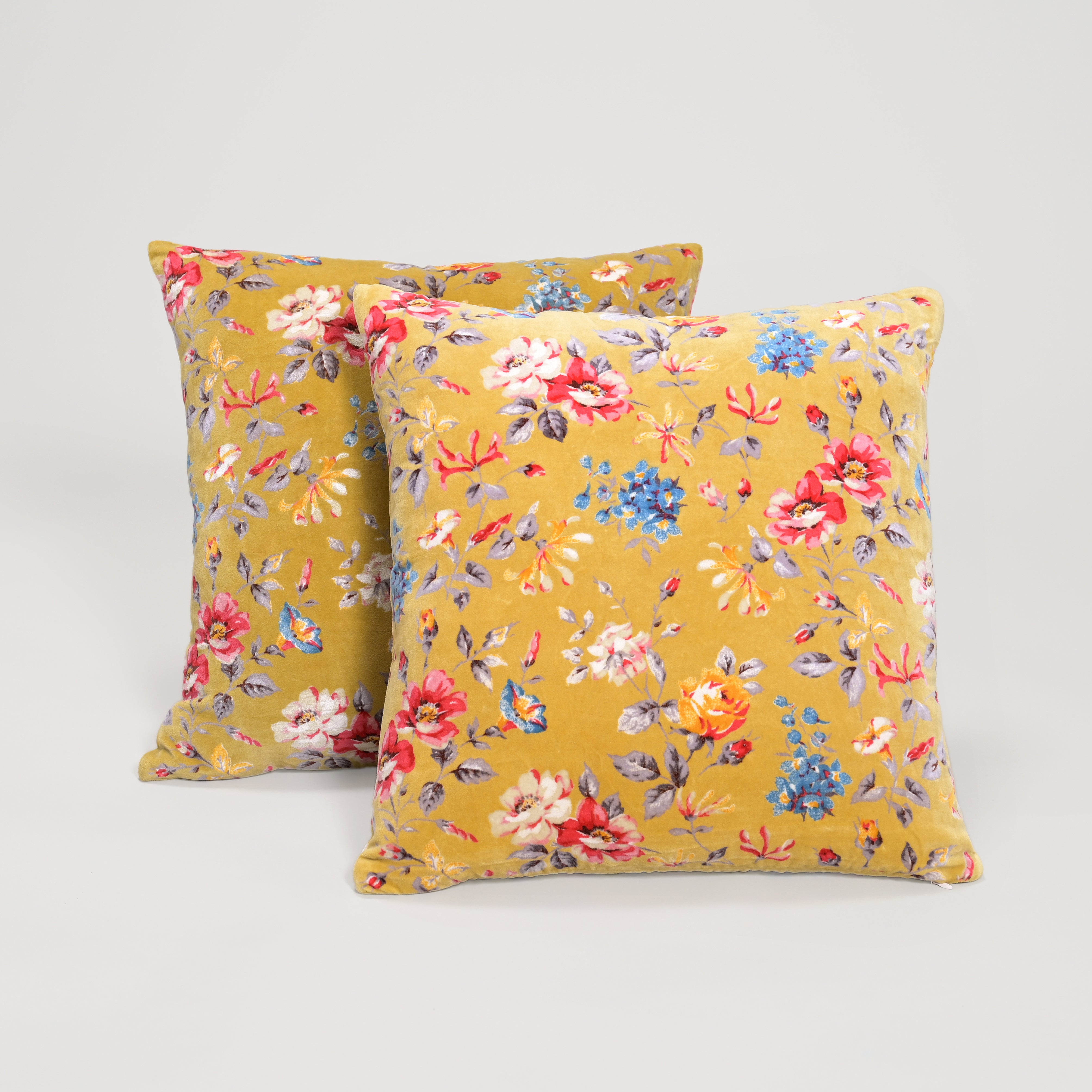 Sunny Blossom Velvet Elegance Cushion Cover
